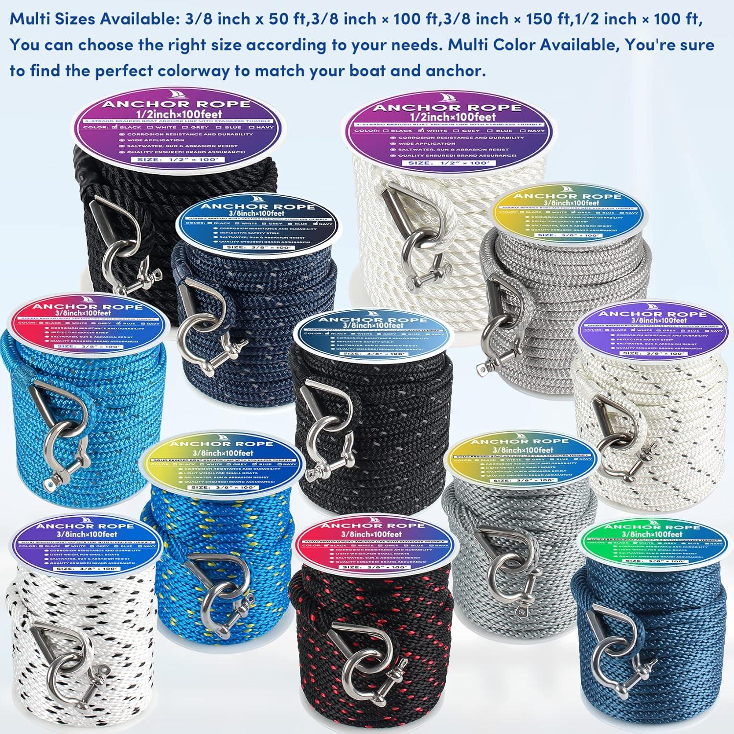 Cuerda de Ancla VEITHI 15.24 m x 0.95 cm Polipropileno