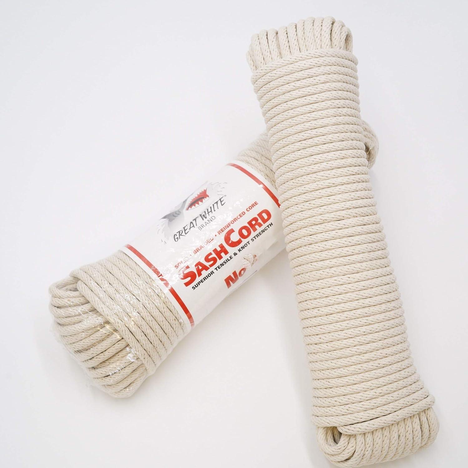 Cuerda Sash #8 30.48m Algodón Natural GREAT WHITE