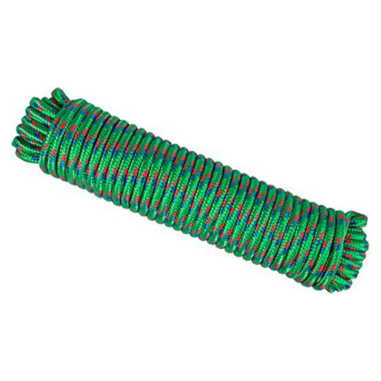 Cuerda Trenzada de Polipropileno D-Unique 3/8" x 30.48 m Verde-Multicolor