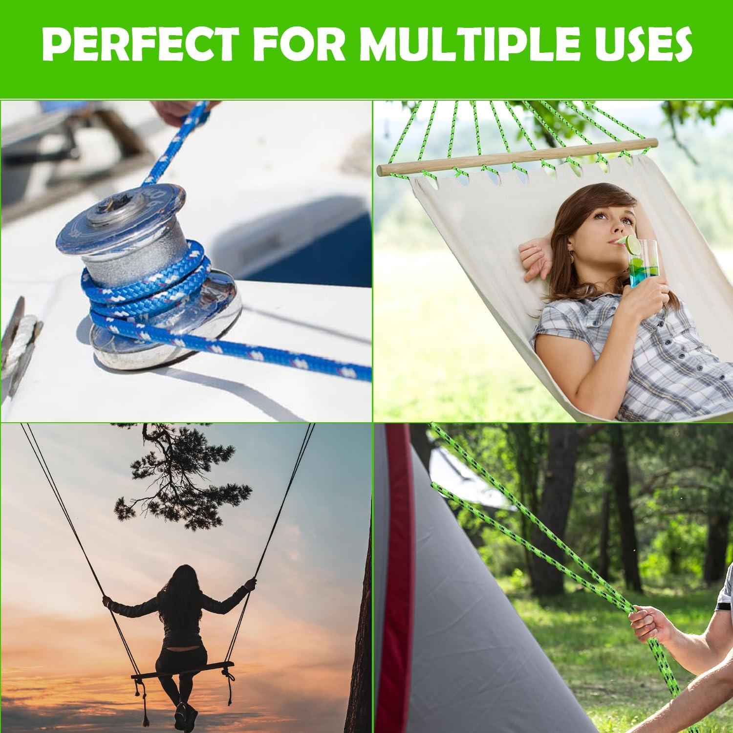 Cuerda Trenzada de Polipropileno D-Unique 3/8" x 30.48 m Verde-Multicolor