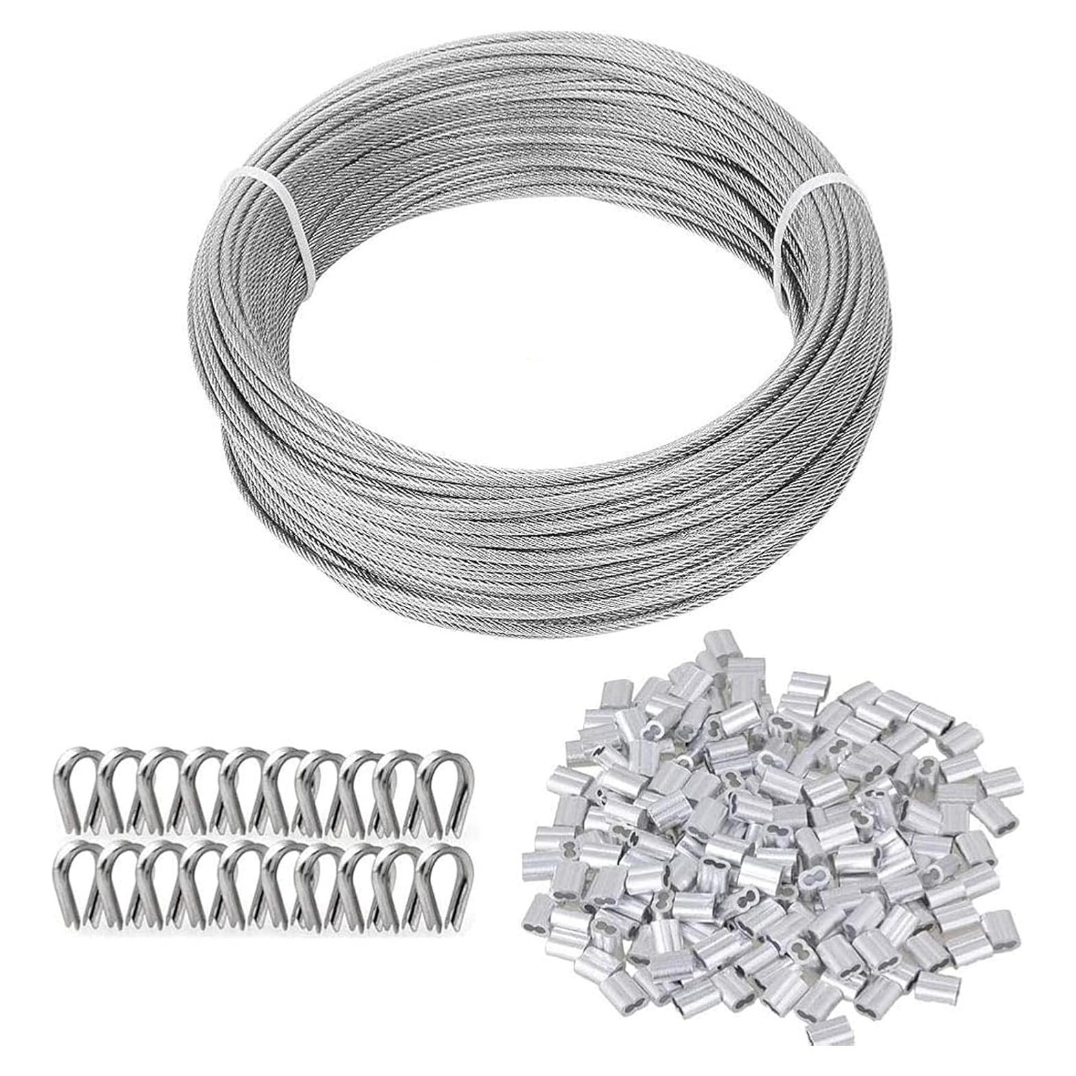 Kit de Cable de Alambre 3mm TooTaci, 30.48m Acero Inoxidable