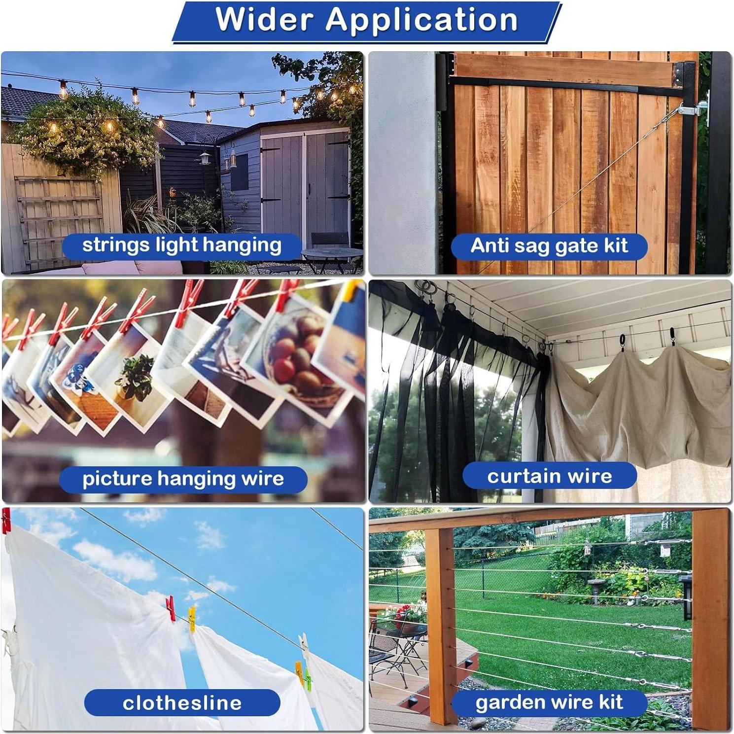 Kit de Cable de Alambre 3mm TooTaci, 30.48m Acero Inoxidable