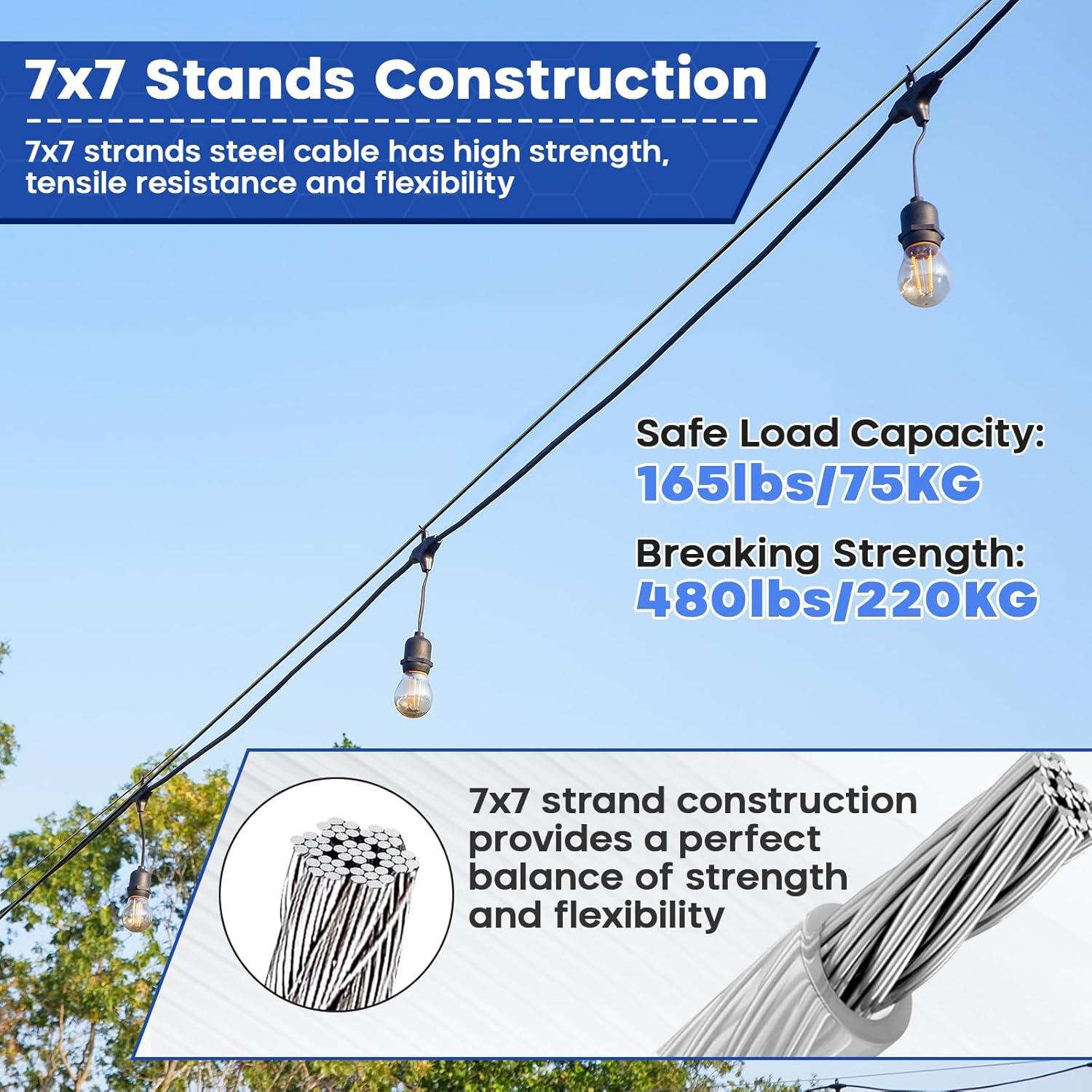 Kit de Cable de Alambre 3mm TooTaci, 30.48m Acero Inoxidable
