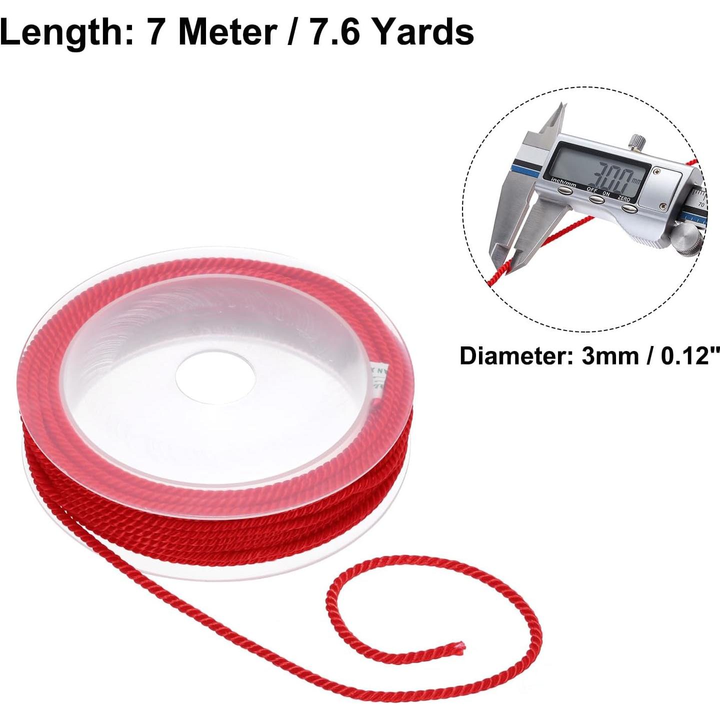 Cuerda Trenzada de Nylon Rebower 3mm x 7m Color Rojo