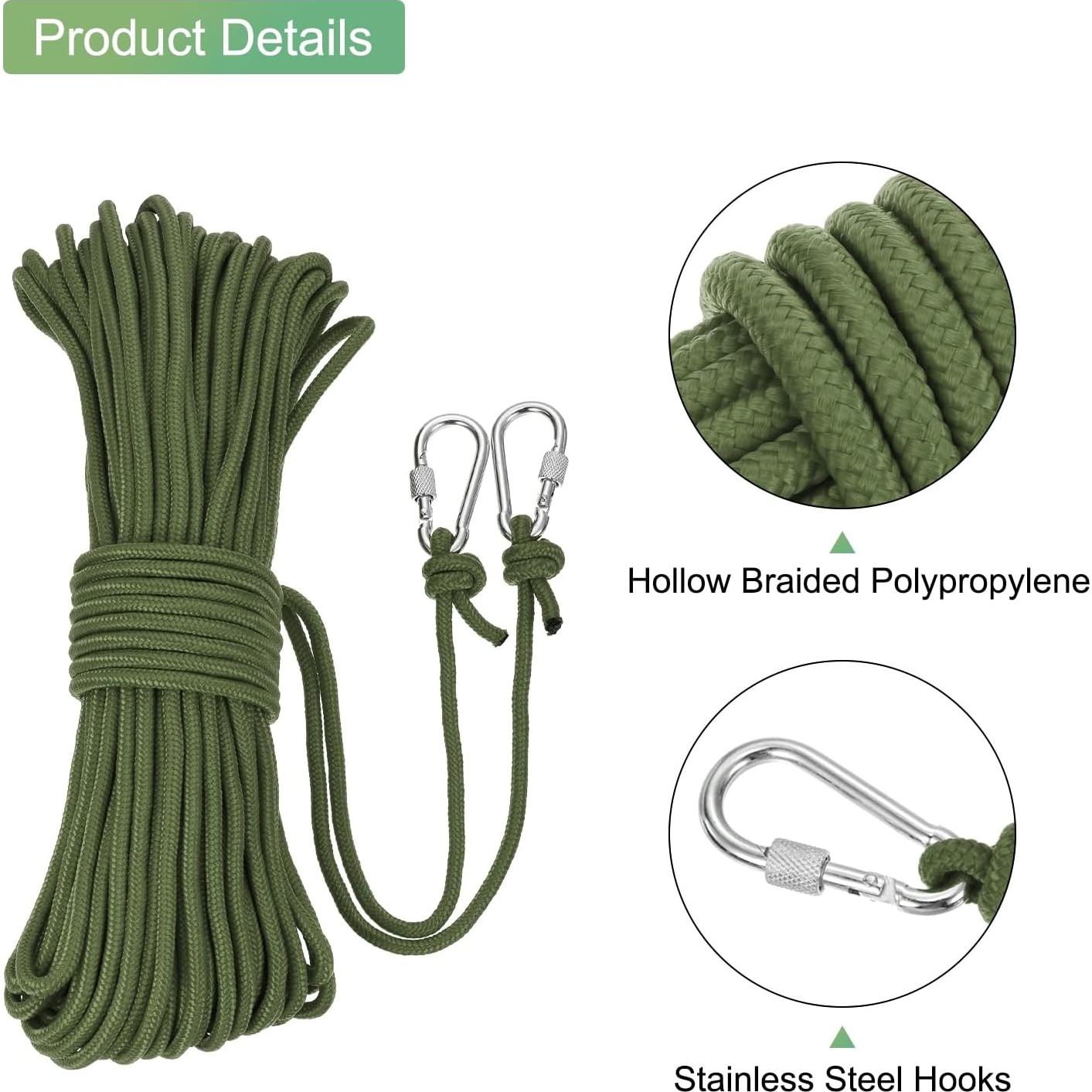 Cuerda de Anclaje Polipropileno Trenzada MECCANIXITY 30m 6mm Verde