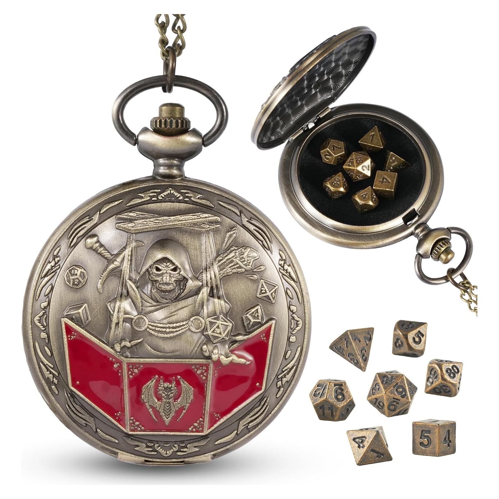 Juego de Dados D&D Banloga 7PCS Metal con Estuche