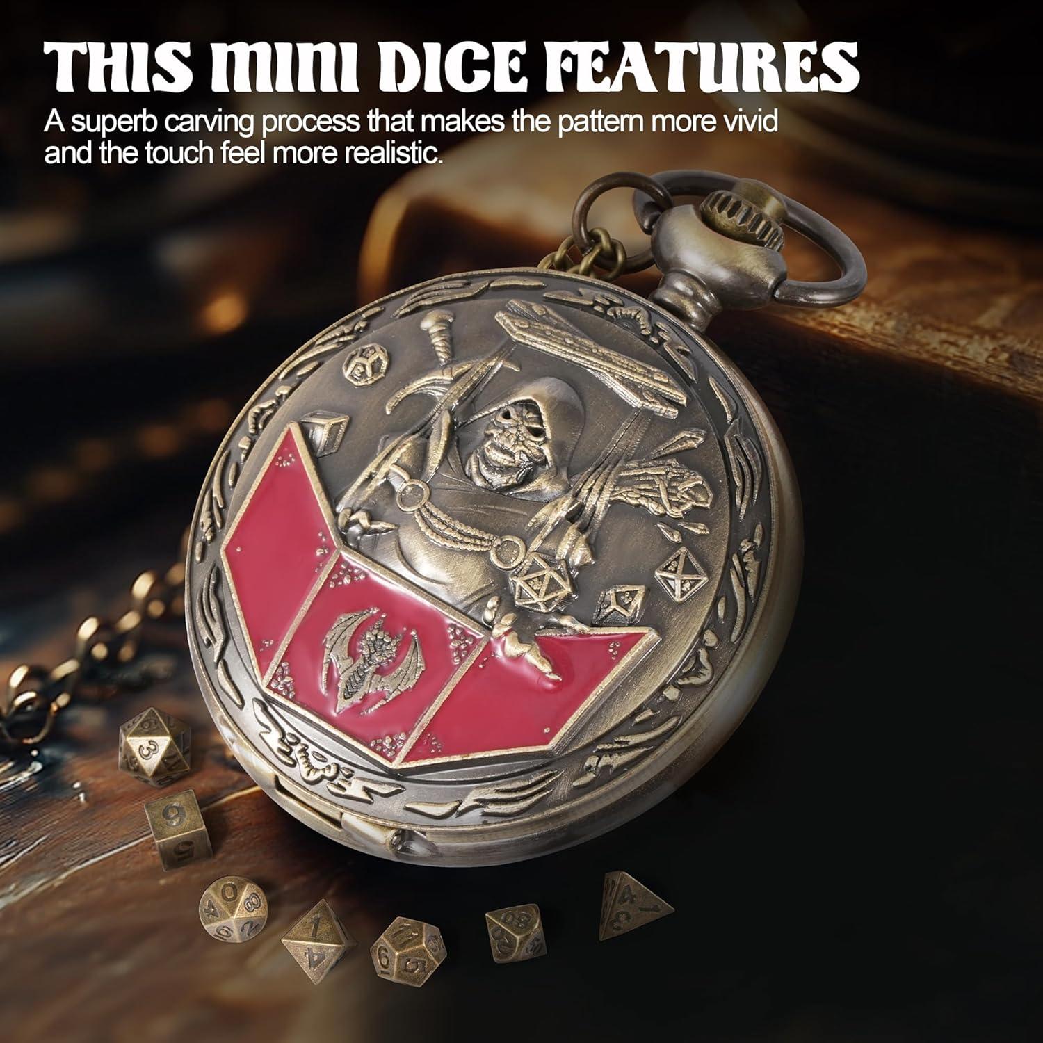 Juego de Dados D&D Banloga 7PCS Metal con Estuche