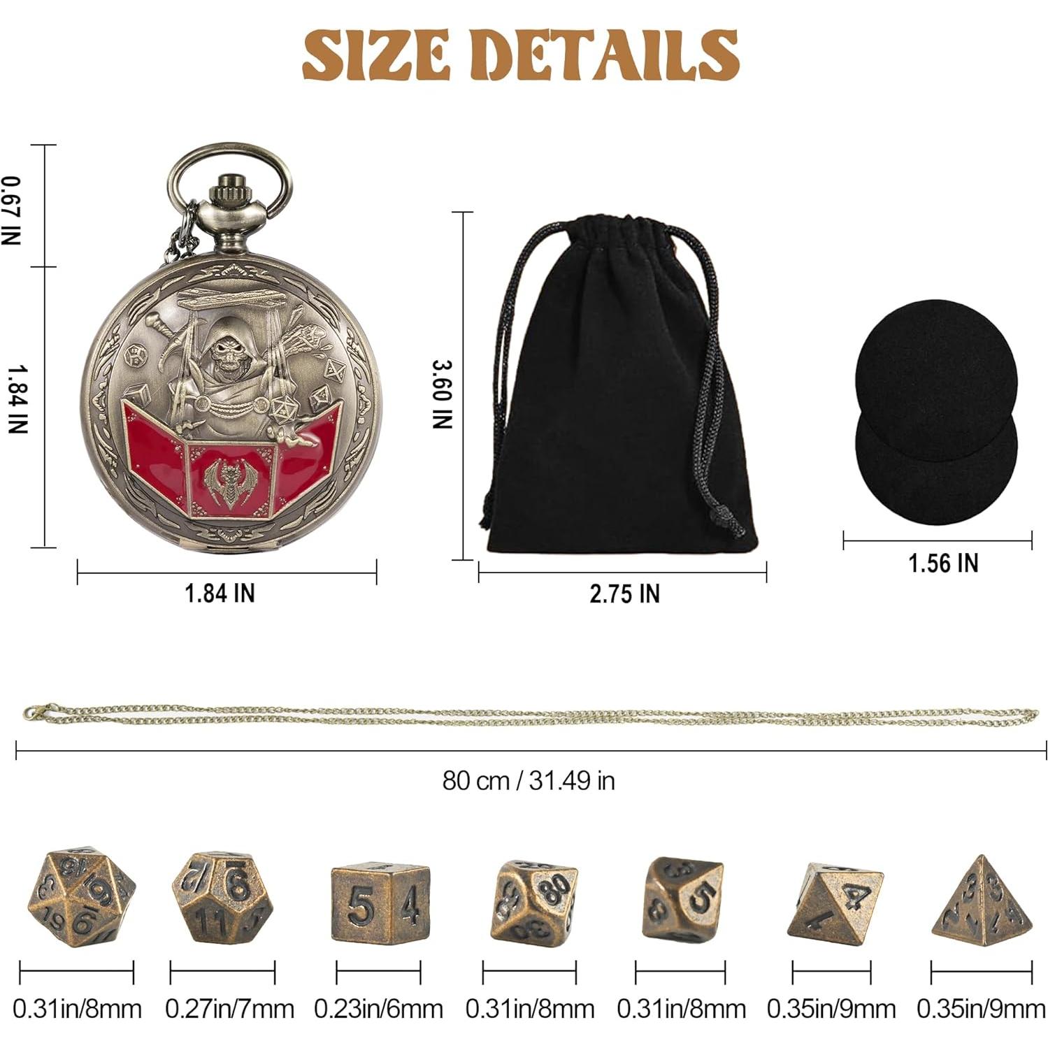 Juego de Dados D&D Banloga 7PCS Metal con Estuche