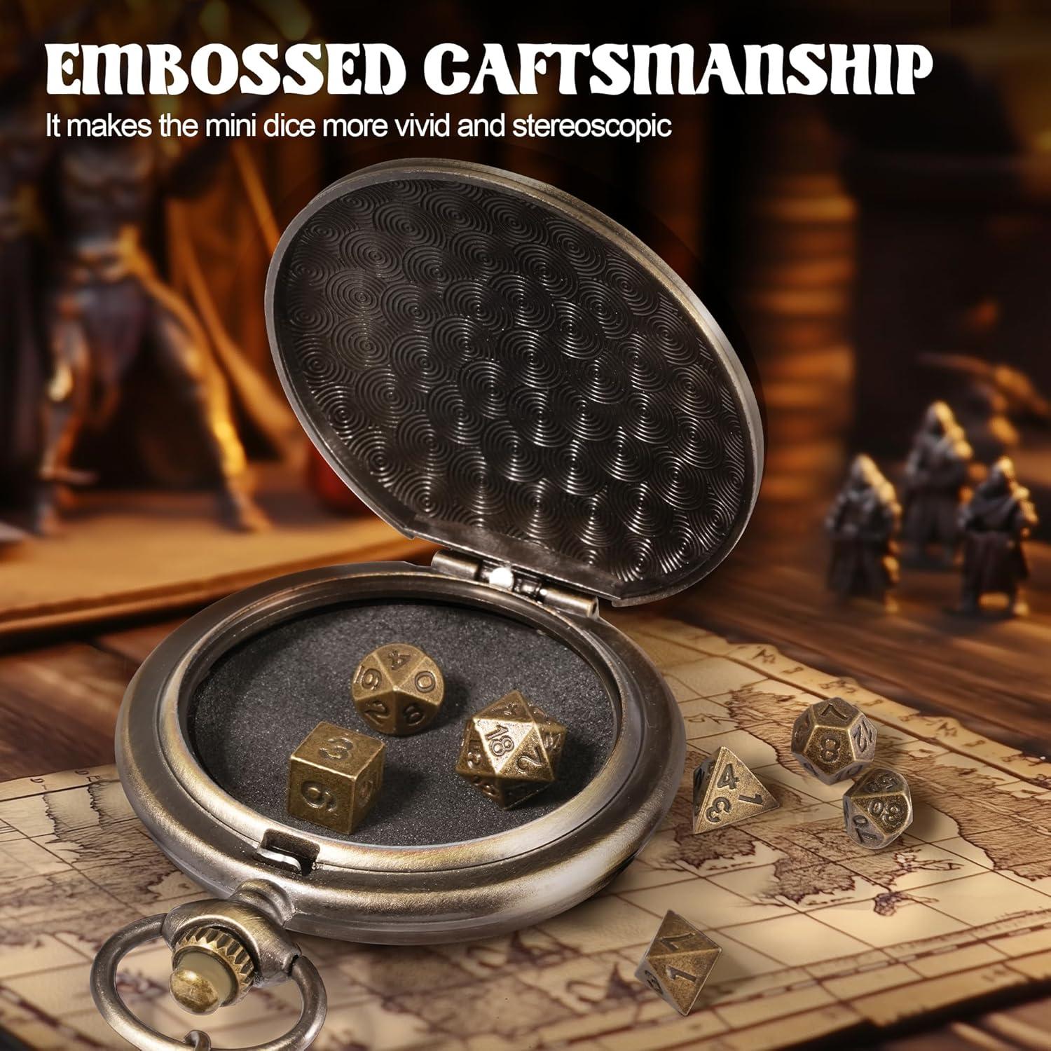 Juego de Dados D&D Banloga 7PCS Metal con Estuche