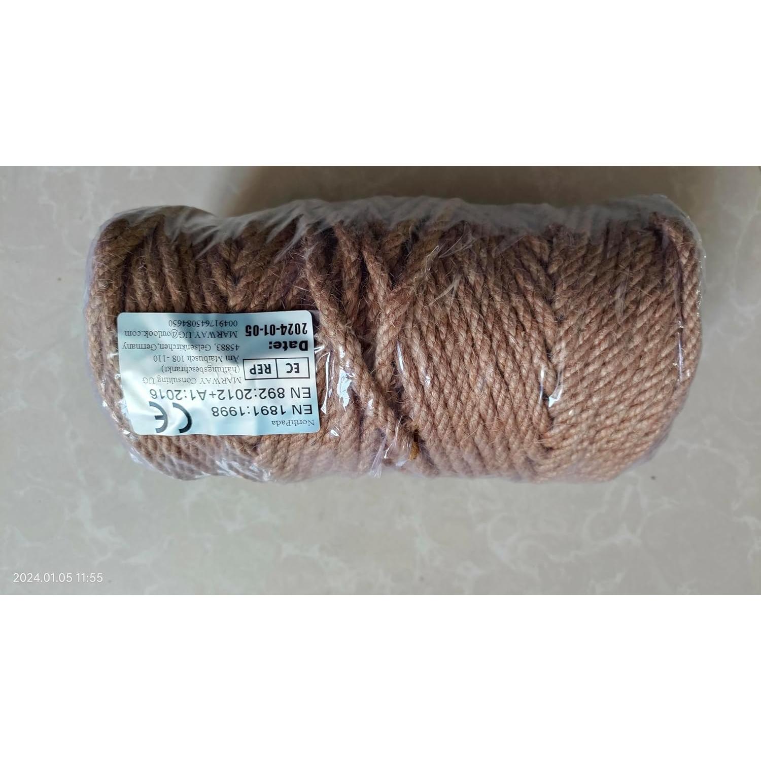 Cuerda de Sisal Natural 5mm x 100m para Rascador de Gato