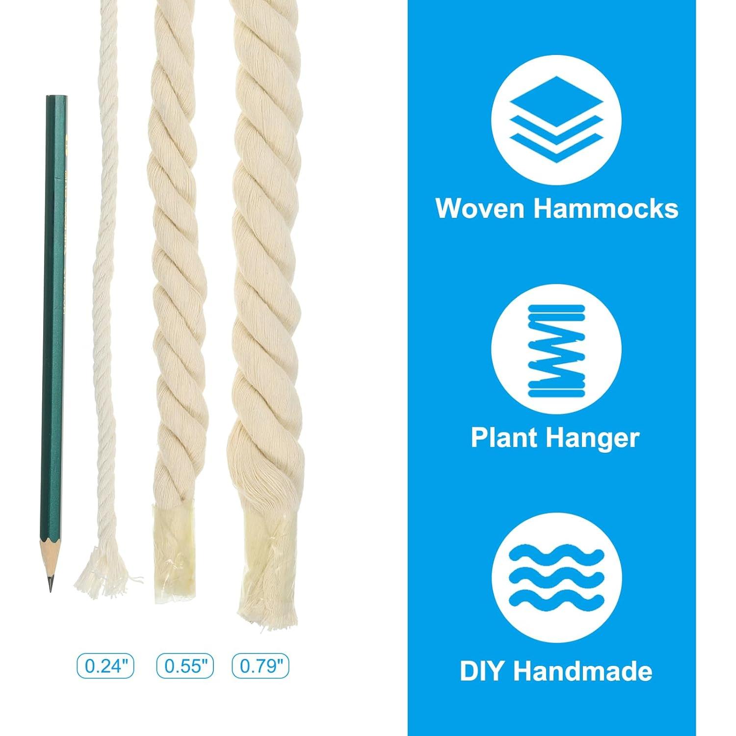 Cuerda de Algodón Natural PATIKIL 55 m x 6 mm Beige Multiusos