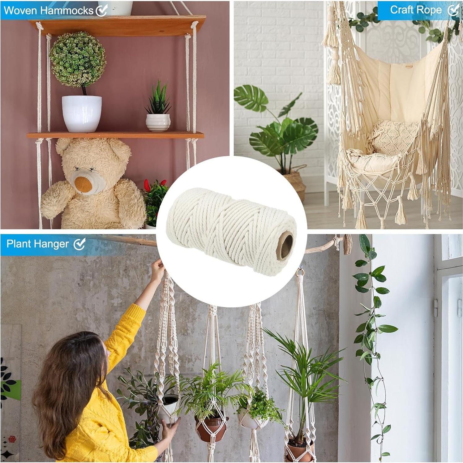 Cuerda de Algodón Natural PATIKIL 55 m x 6 mm Beige Multiusos