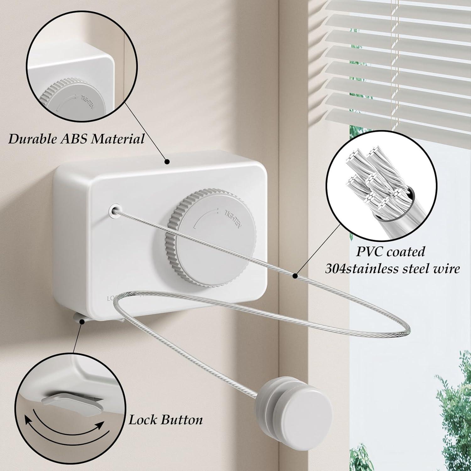 Cuerda de Ropa Retráctil Danpoo 4.2m Acero Inoxidable