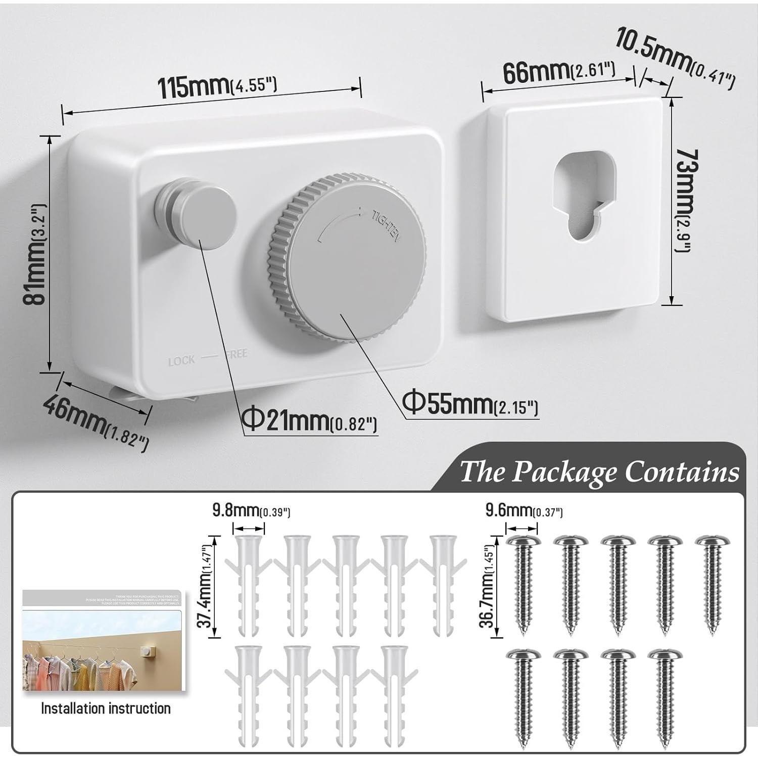 Cuerda de Ropa Retráctil Danpoo 4.2m Acero Inoxidable