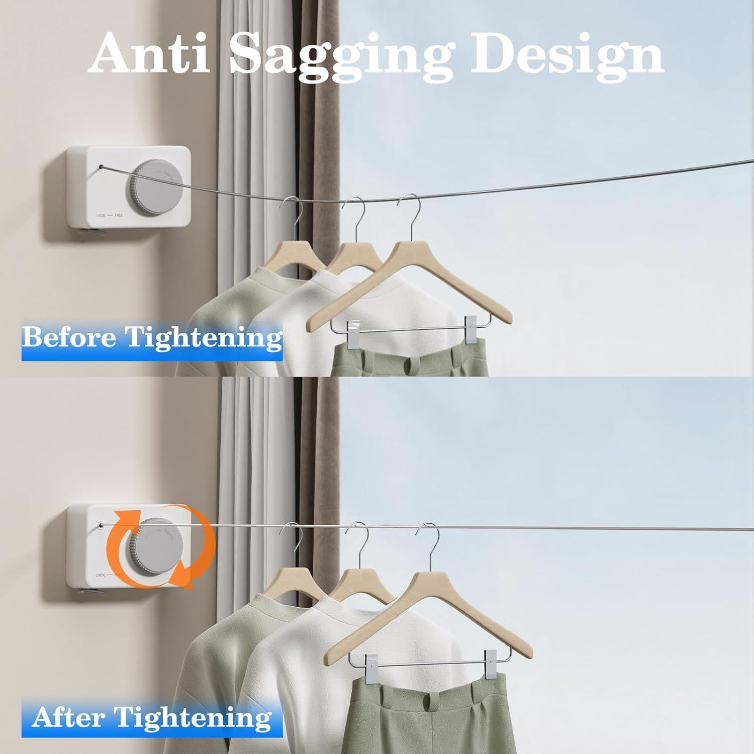 Cuerda de Ropa Retráctil Danpoo 4.2m Acero Inoxidable