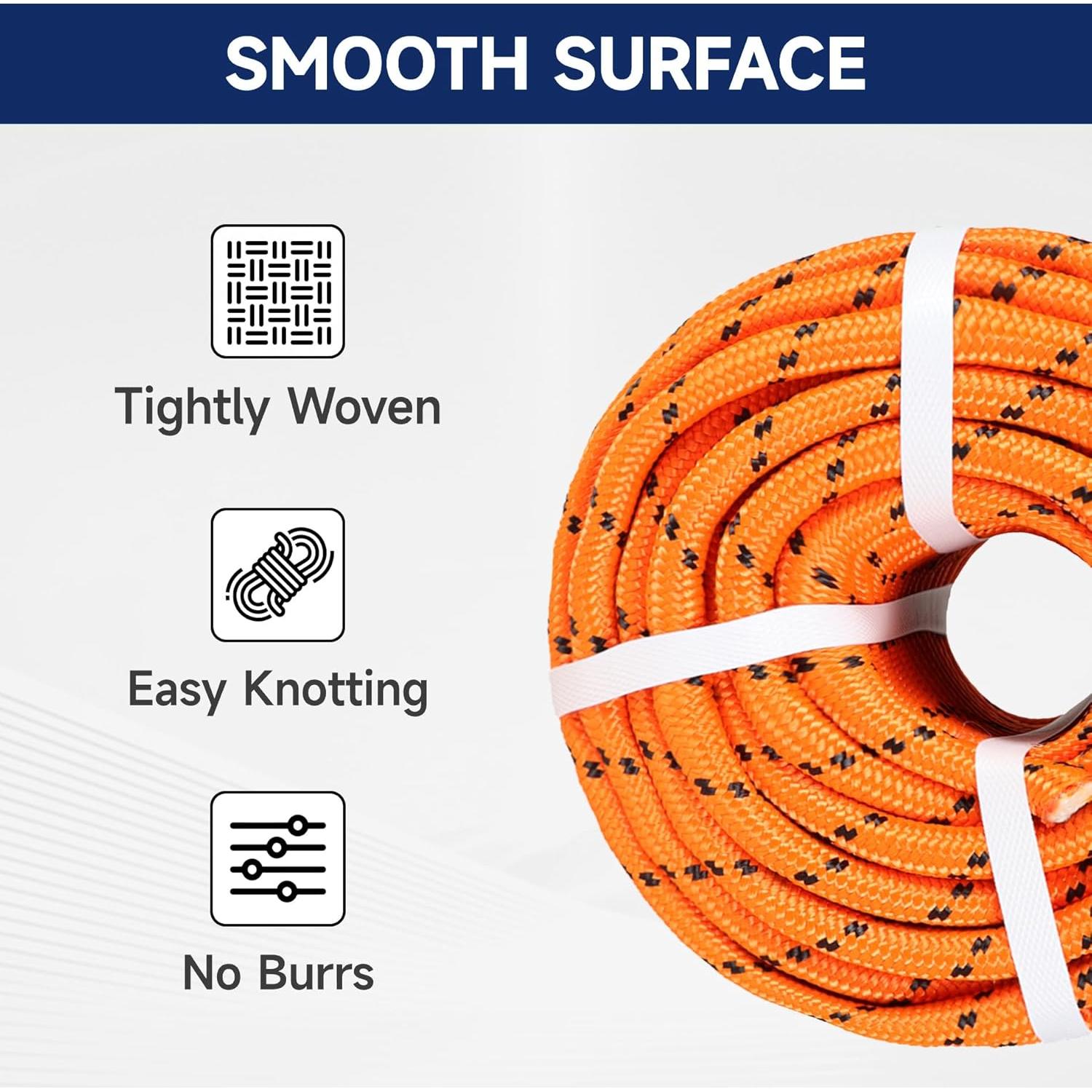 Cuerda de Rigging de Poliéster 1/2" 150 Pies Elfinrm Naranja
