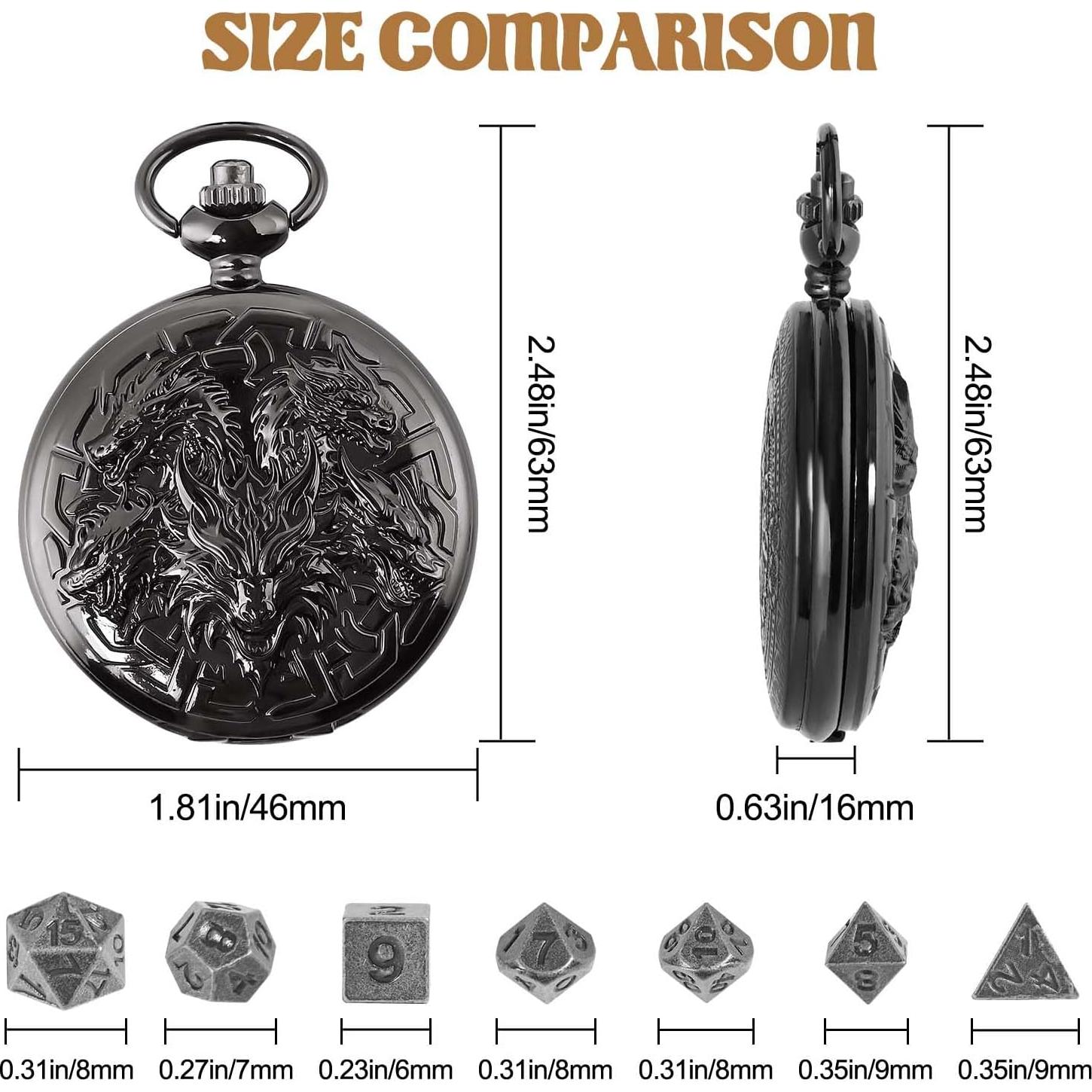 Juego de Dados D&D Banloga 7PCS Metal Dragón Mini