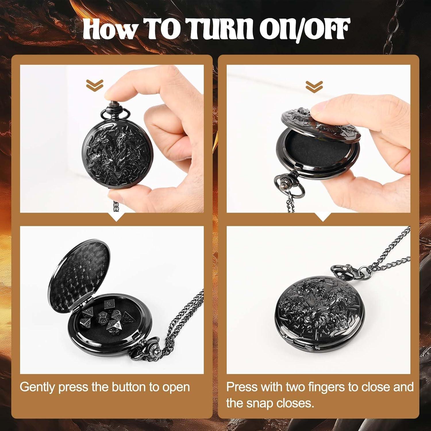 Juego de Dados D&D Banloga 7PCS Metal Dragón Mini