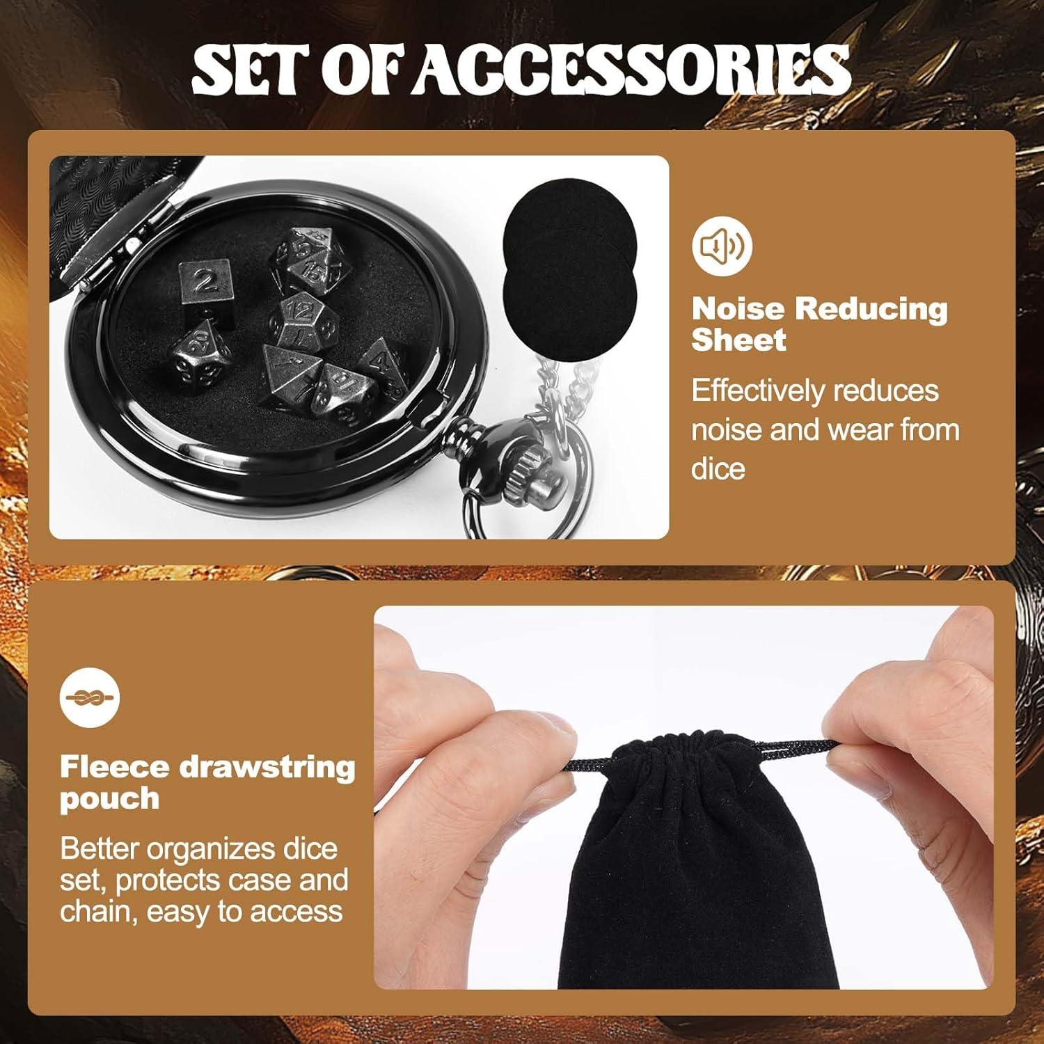 Juego de Dados D&D Banloga 7PCS Metal Dragón Mini