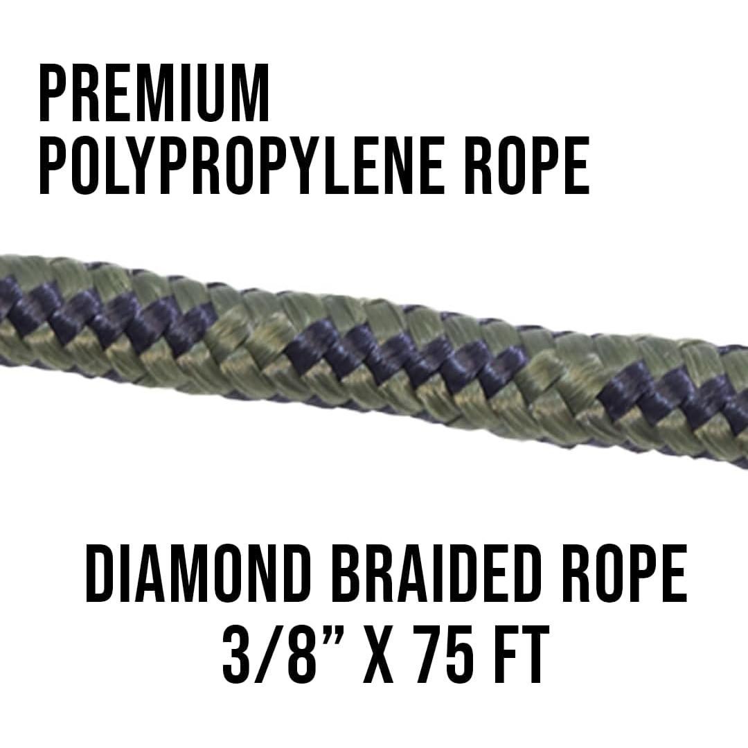 Cuerda Trenzada Diamante BoxerTool 0.95 cm x 228.6 cm Verde