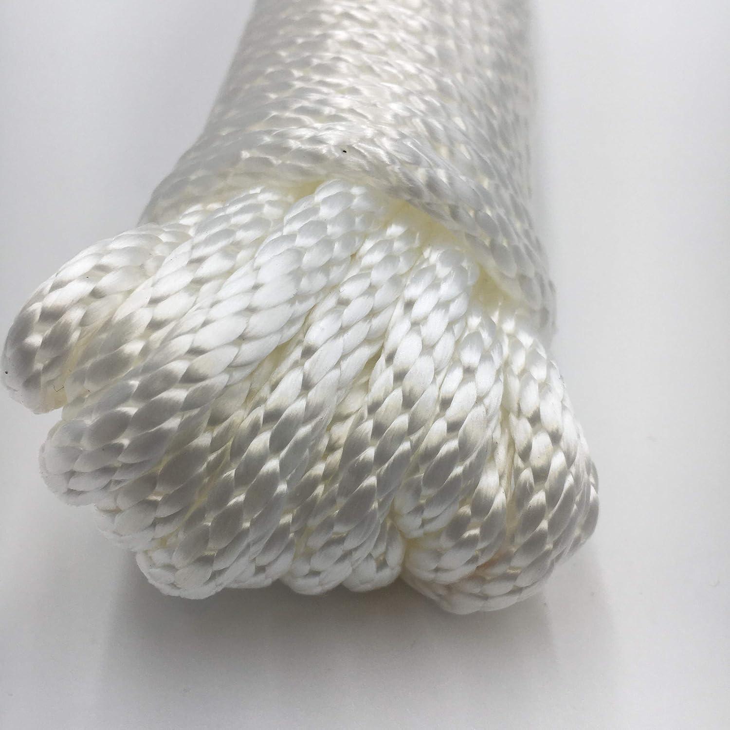 Cuerda de Nylon Trenzado Sólido Gran Blanco 6mm x 15m