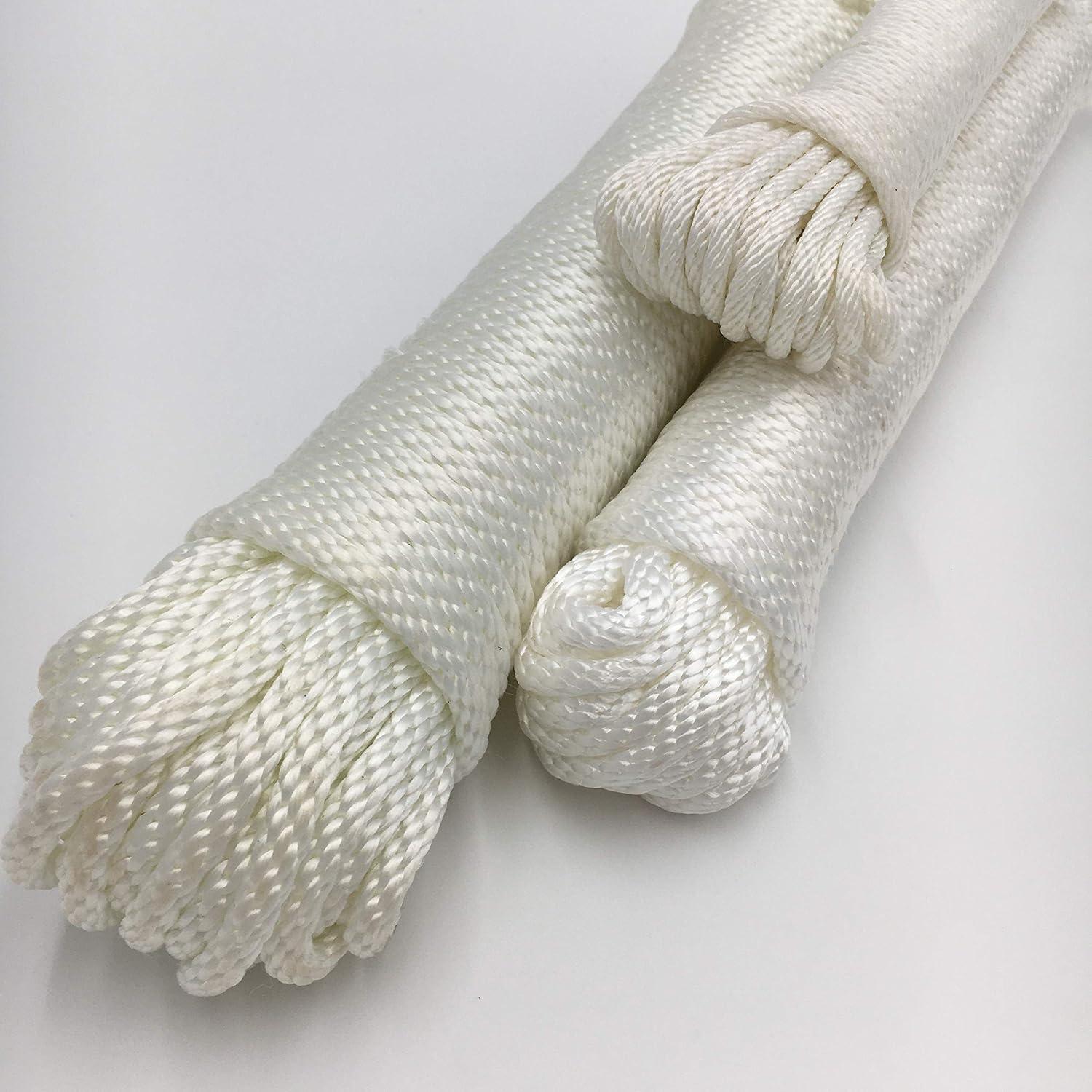 Cuerda de Nylon Trenzado Sólido Gran Blanco 6mm x 15m