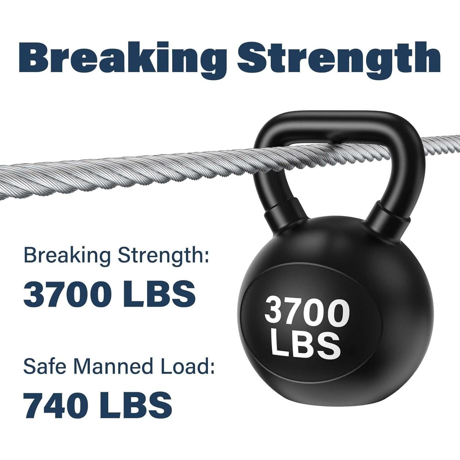 Cable de acero inoxidable 3/16 JINYI 30.48m 1678kg resistencia