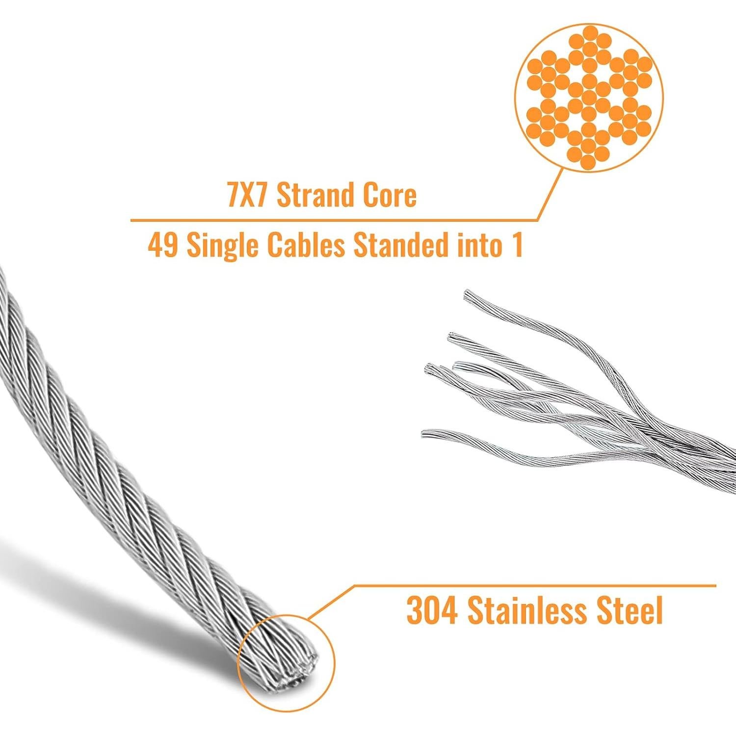 Cable de Alambre de Acero Inoxidable 304 1.5 mm 100 m 166 kg