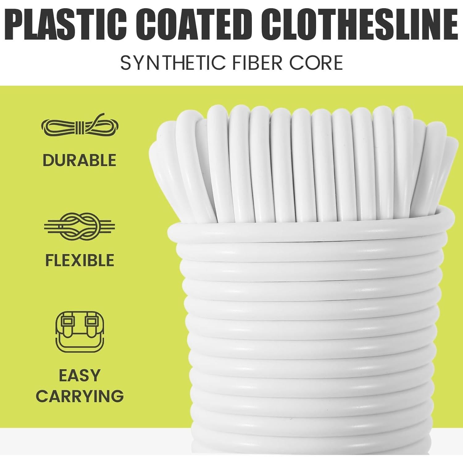 Cuerda de Ropa SDLTHR 100 pies (30.48 m) Plástico Reforzada