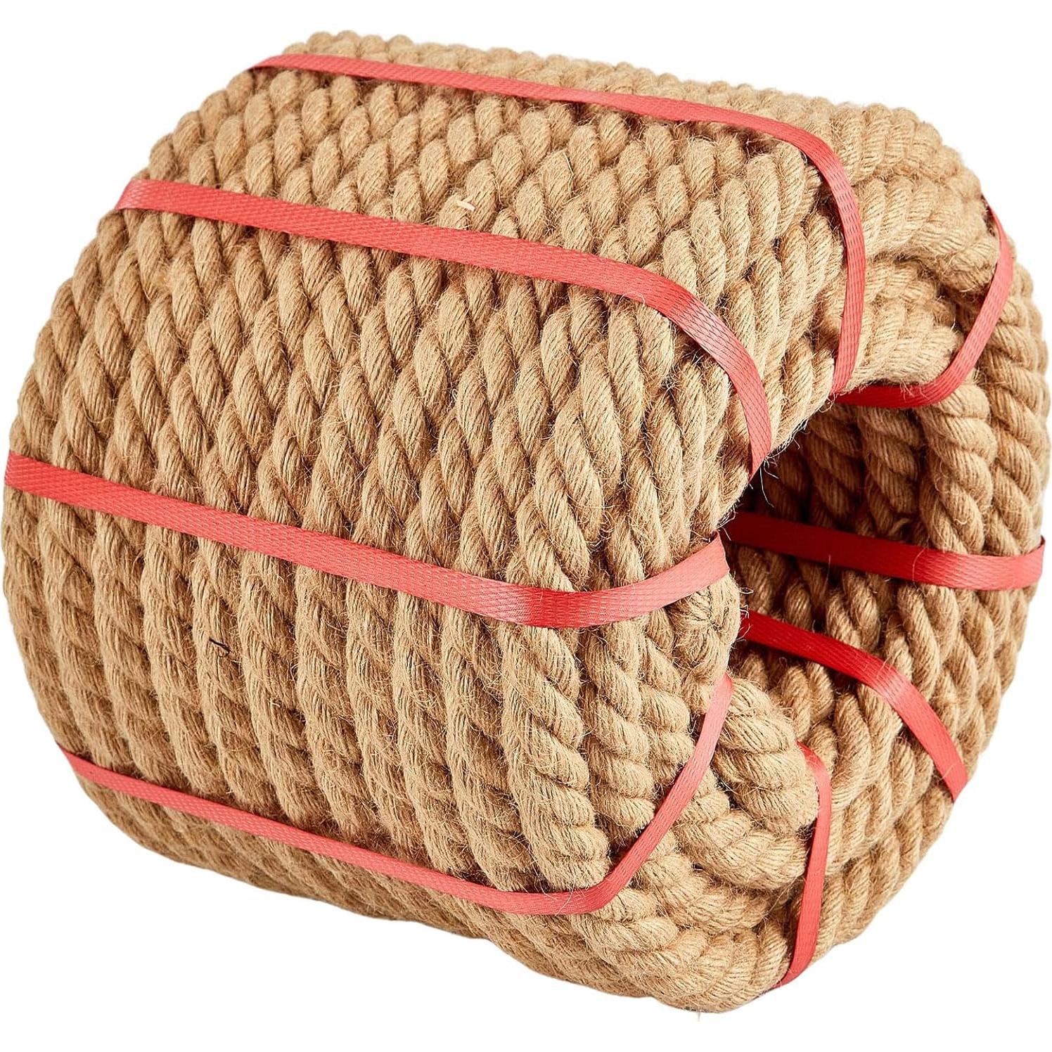 Cuerda de yute Kweetle 1 pulgada x 15.24 m alta resistencia