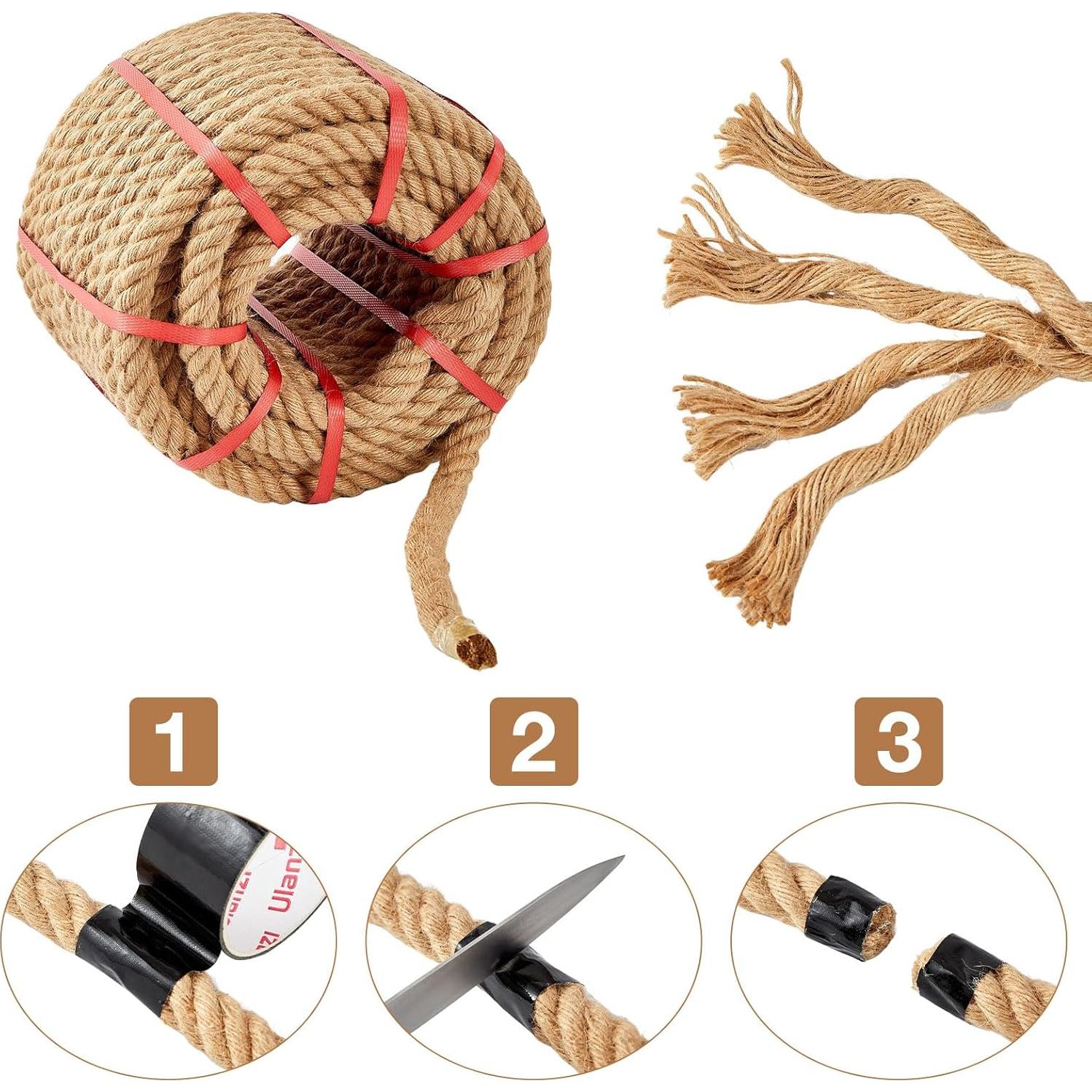 Cuerda de yute Kweetle 1 pulgada x 15.24 m alta resistencia