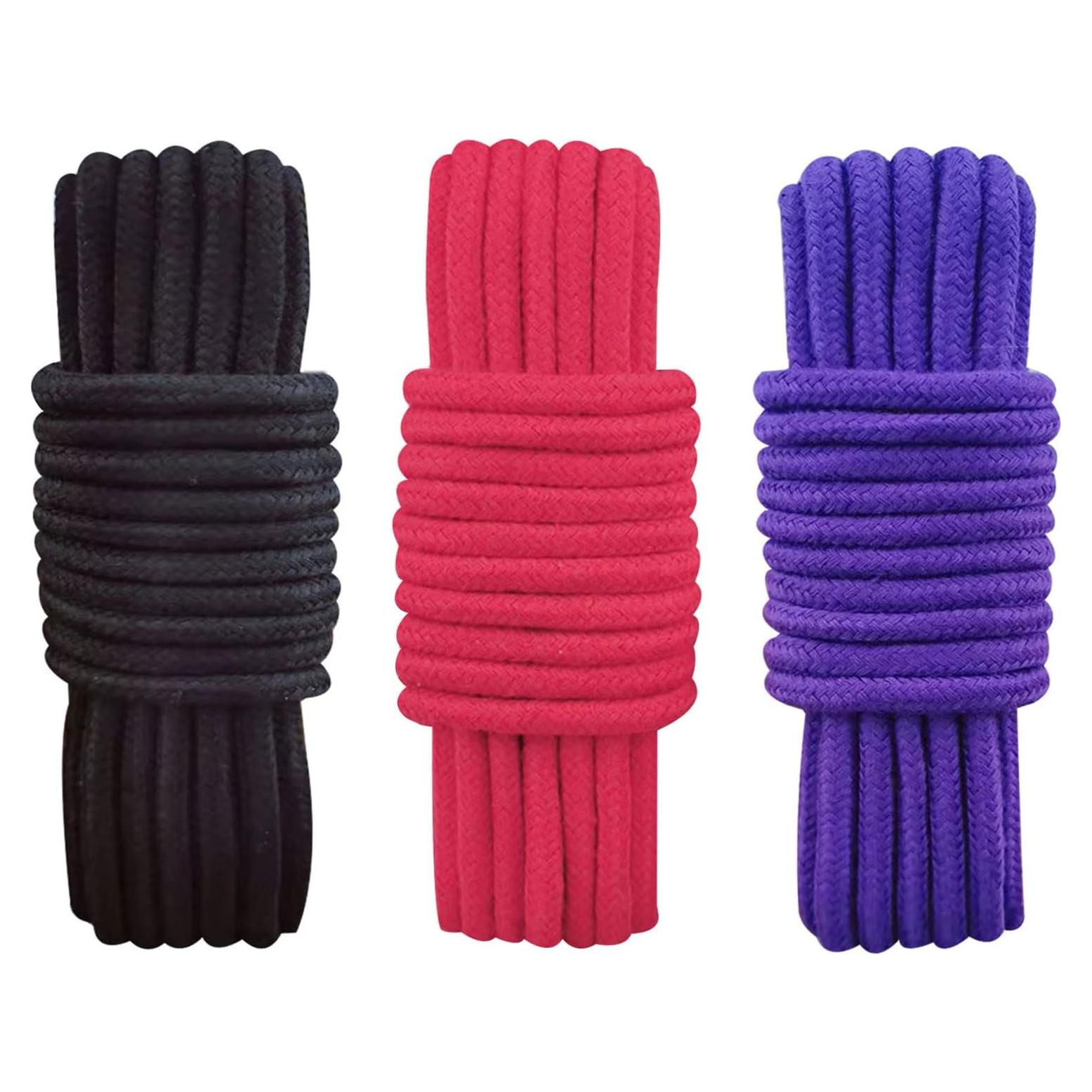 Cuerda de Algodón Trenzada HanyHere 8mm 3 Rollos Colores