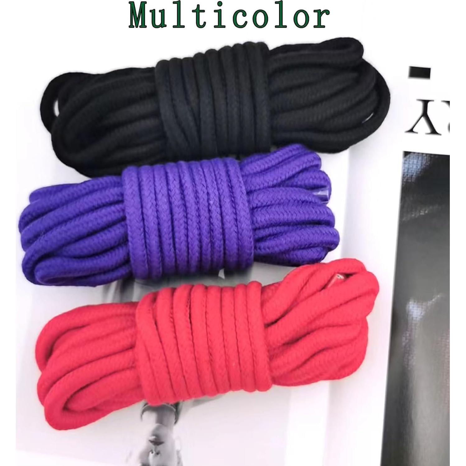 Cuerda de Algodón Trenzada HanyHere 8mm 3 Rollos Colores