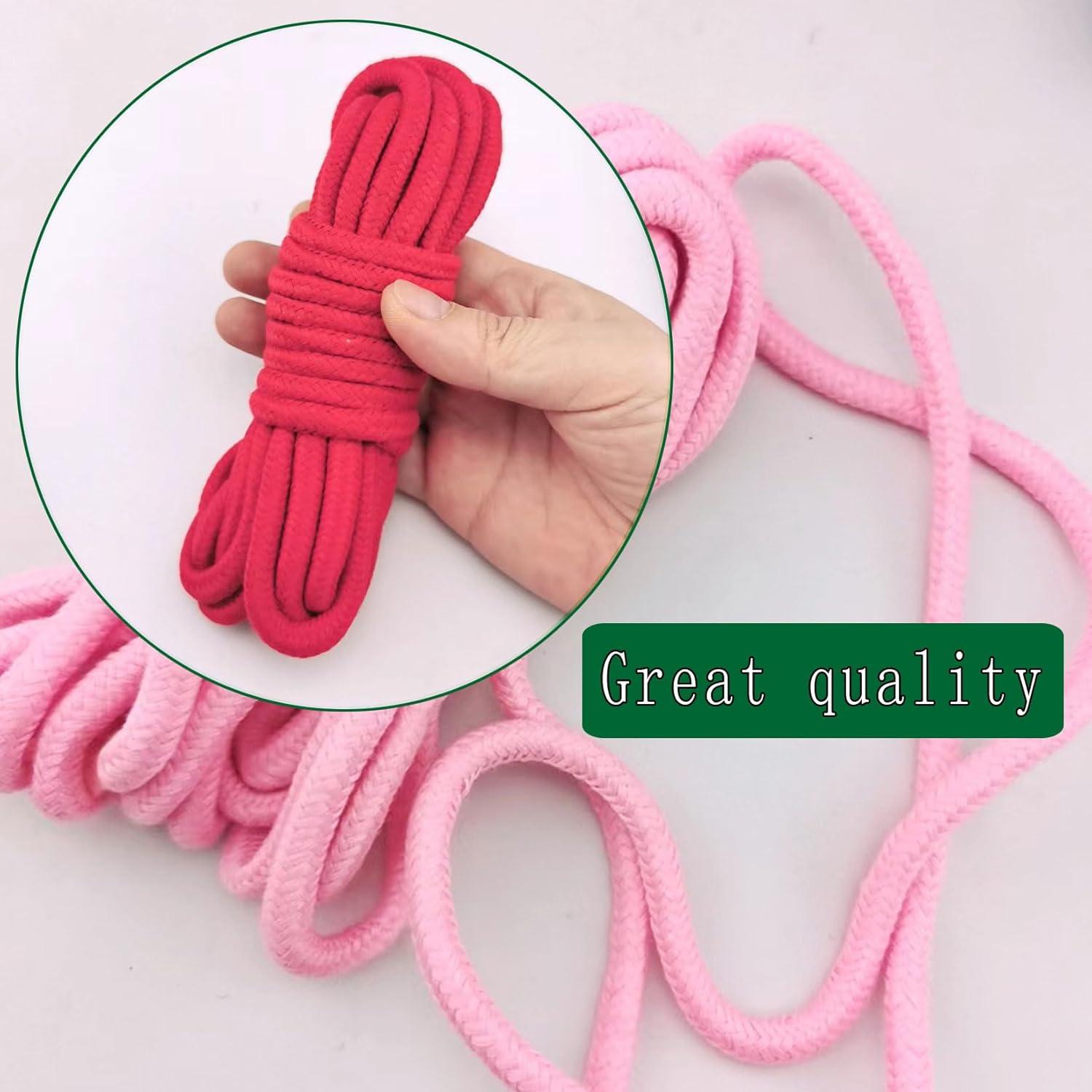 Cuerda de Algodón Trenzada HanyHere 8mm 3 Rollos Colores