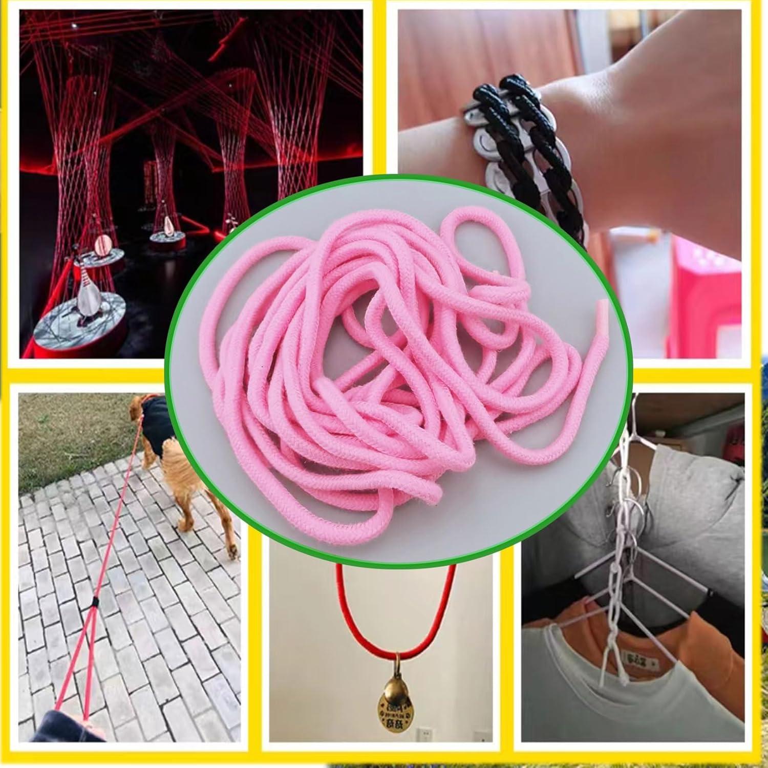 Cuerda de Algodón Trenzada HanyHere 8mm 3 Rollos Colores