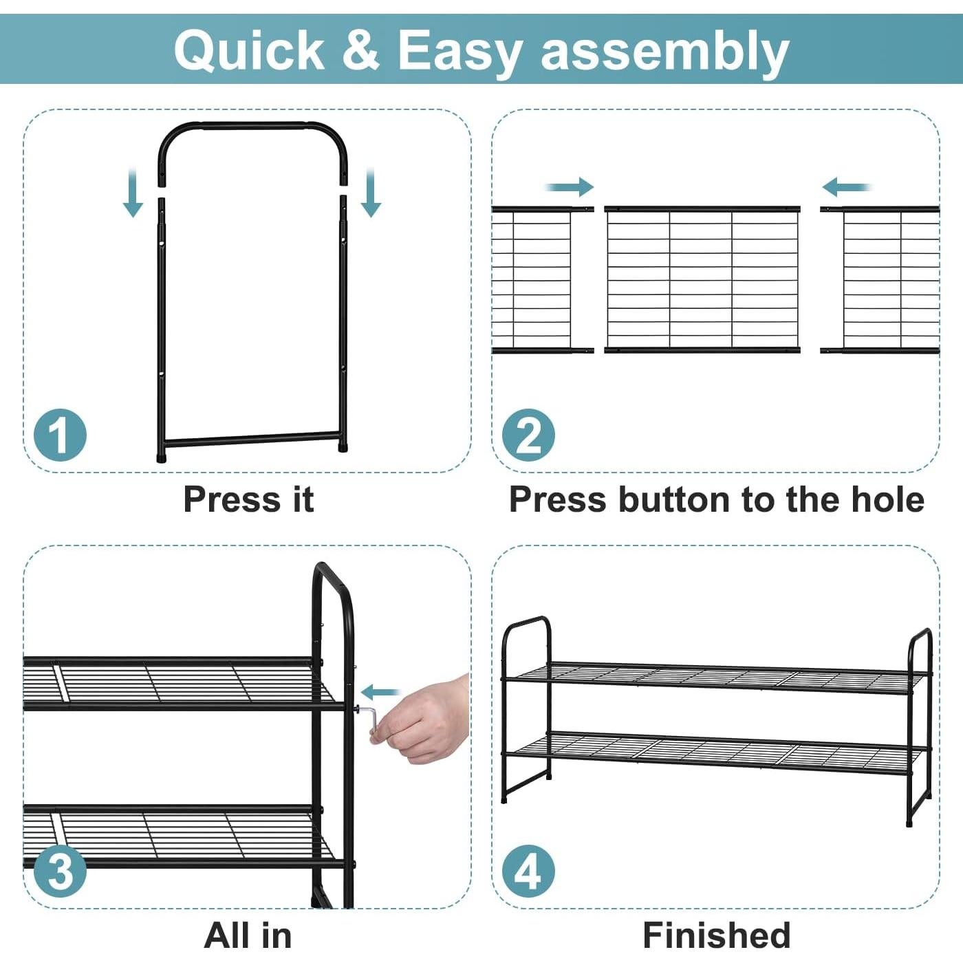 Estante de Zapatos AOODA 2 Niveles para 18 Pares Negro