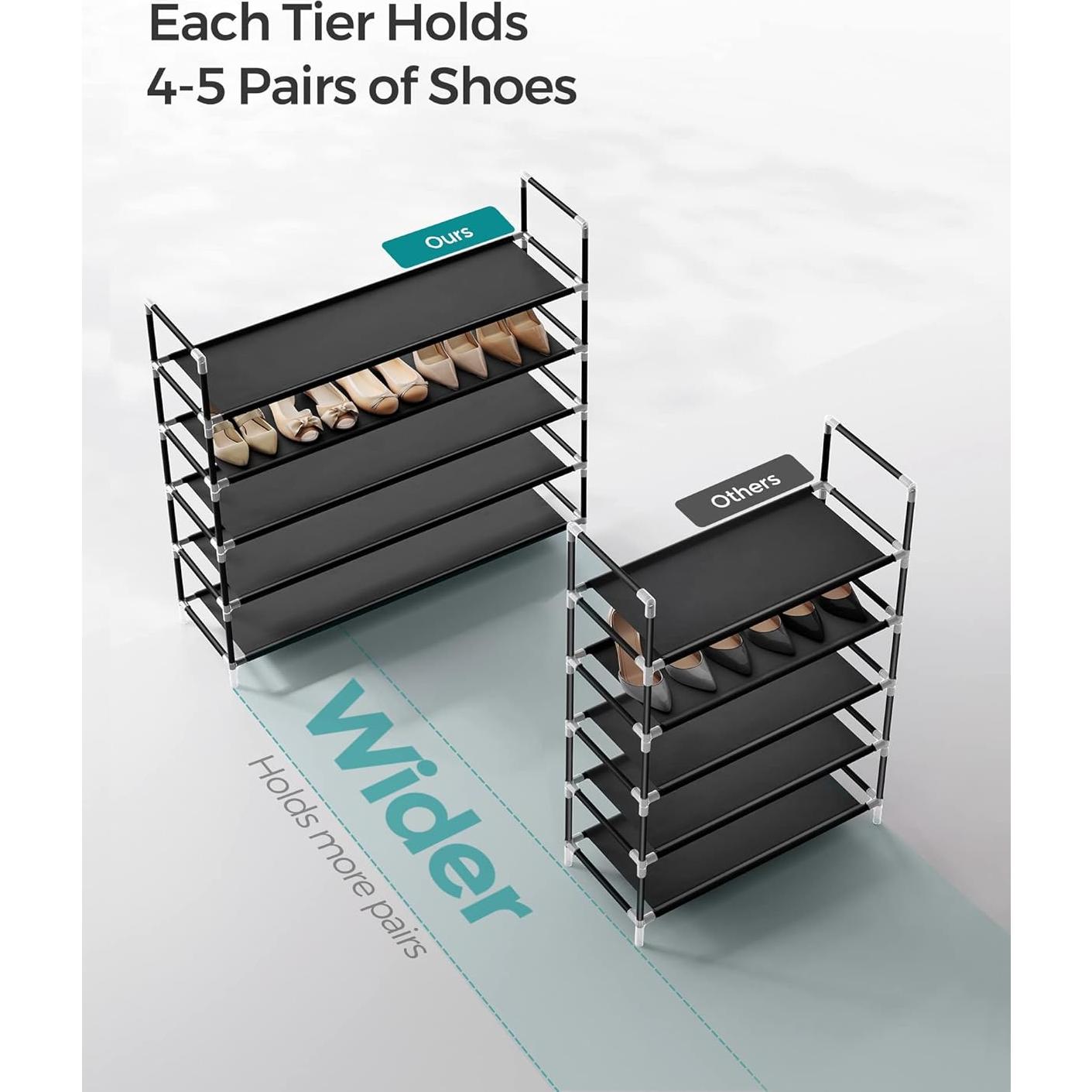 Estante para Zapatos SONGMICS 5 Niveles Negro 38.8"