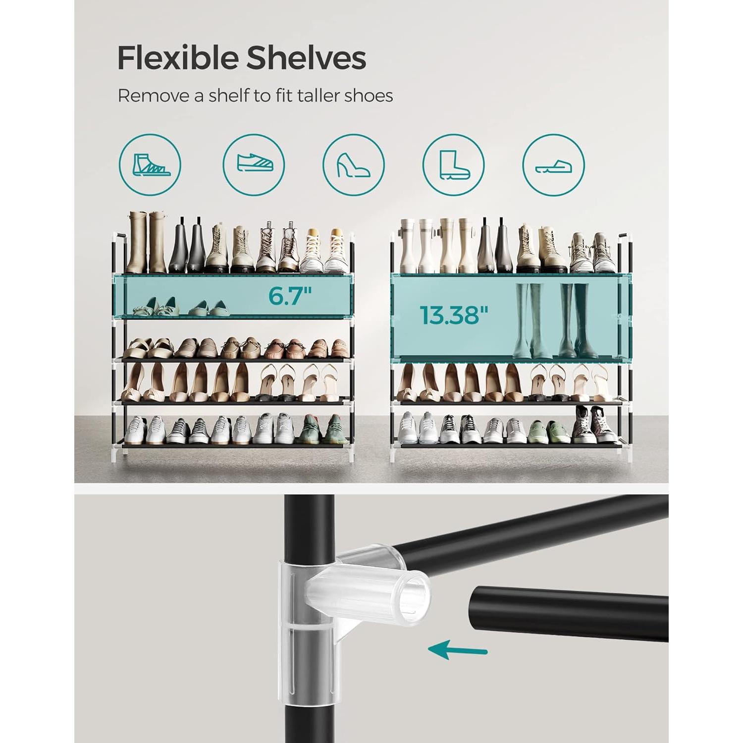 Estante para Zapatos SONGMICS 5 Niveles Negro 38.8"