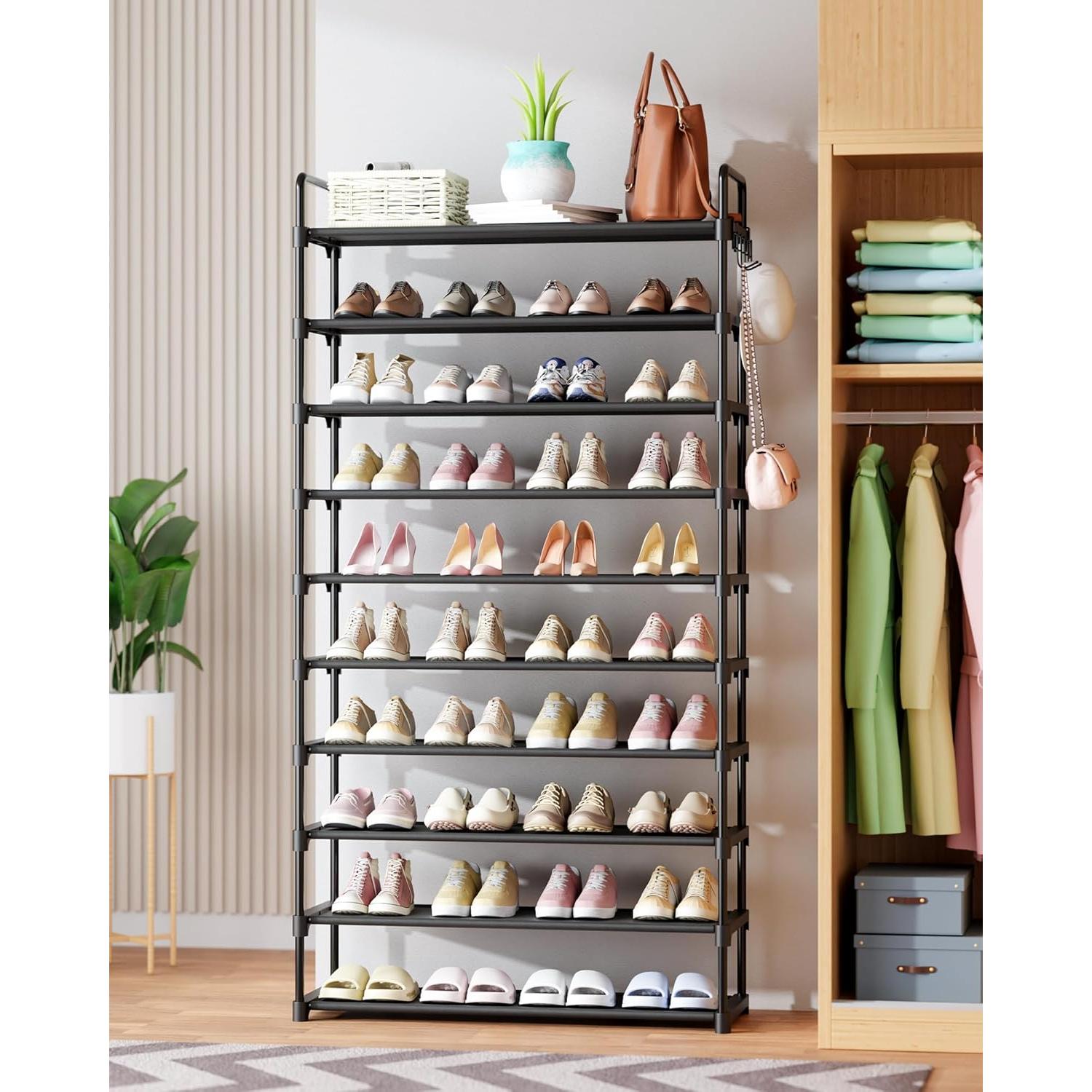 Zapatero Kitsure 10 Niveles Negro 81.5x30x174 cm Organizador