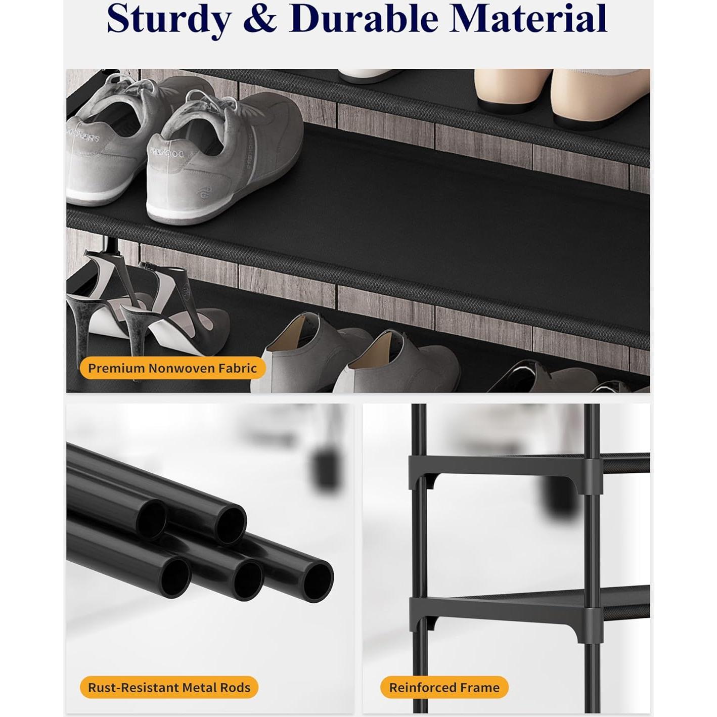 Zapatero Kitsure 10 Niveles Negro 81.5x30x174 cm Organizador