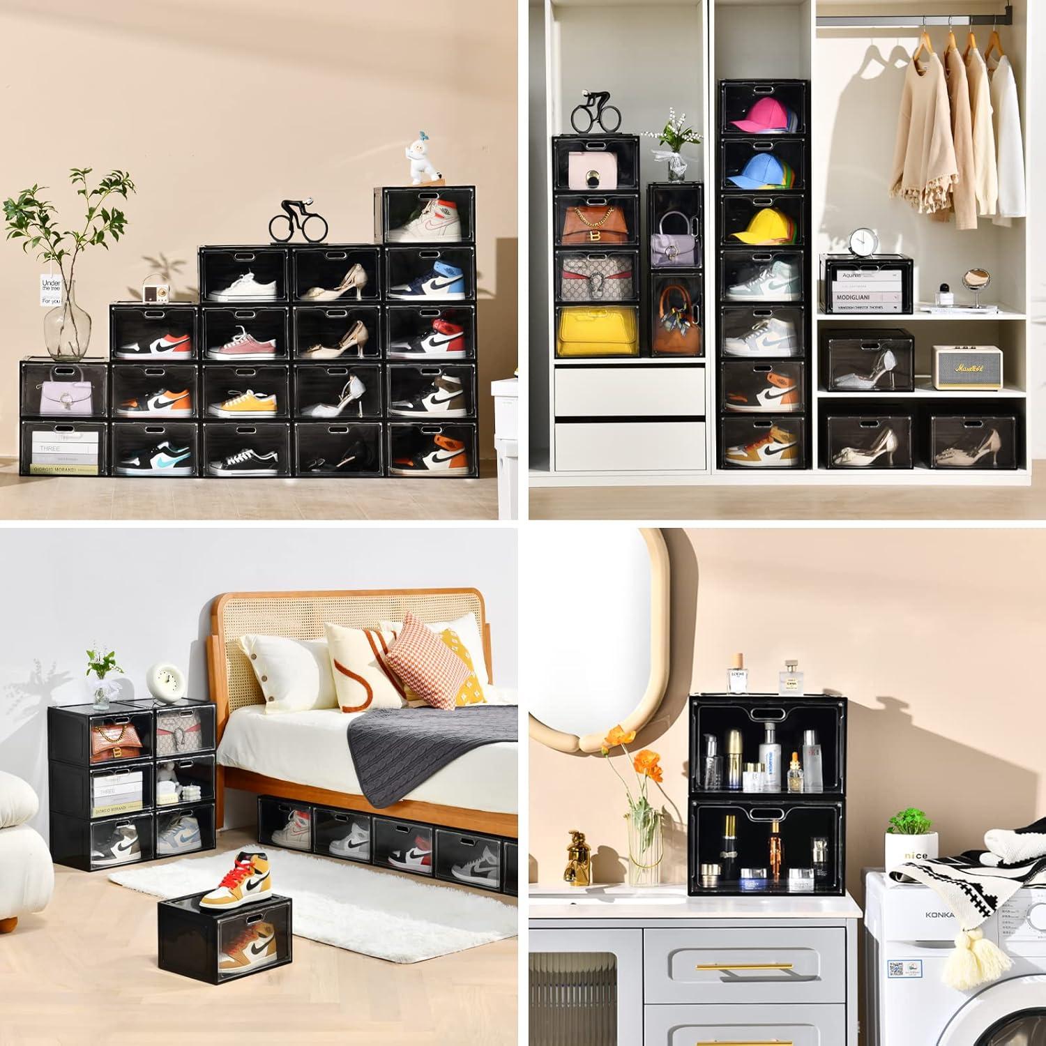 Organizador de Zapatos Amllas - 8 Cajas Apilables Transparentes