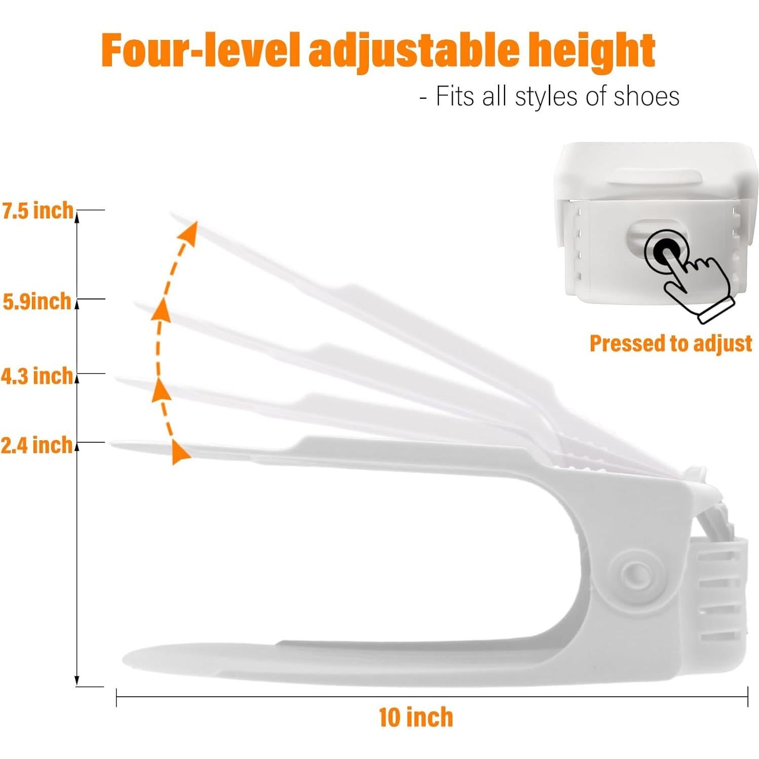 Organizador de Zapatos LEIMO, Paquete de 20, Doble Capa Ajustable