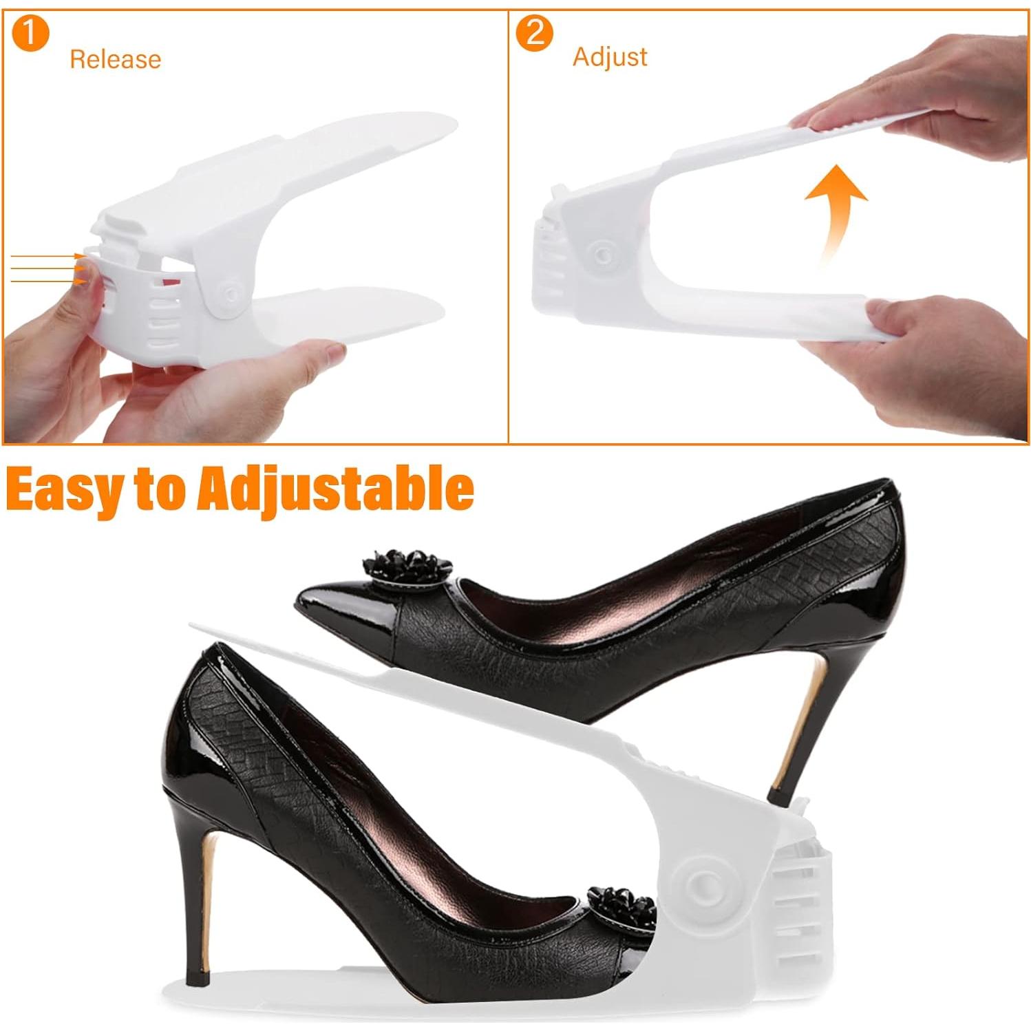 Organizador de Zapatos LEIMO, Paquete de 20, Doble Capa Ajustable