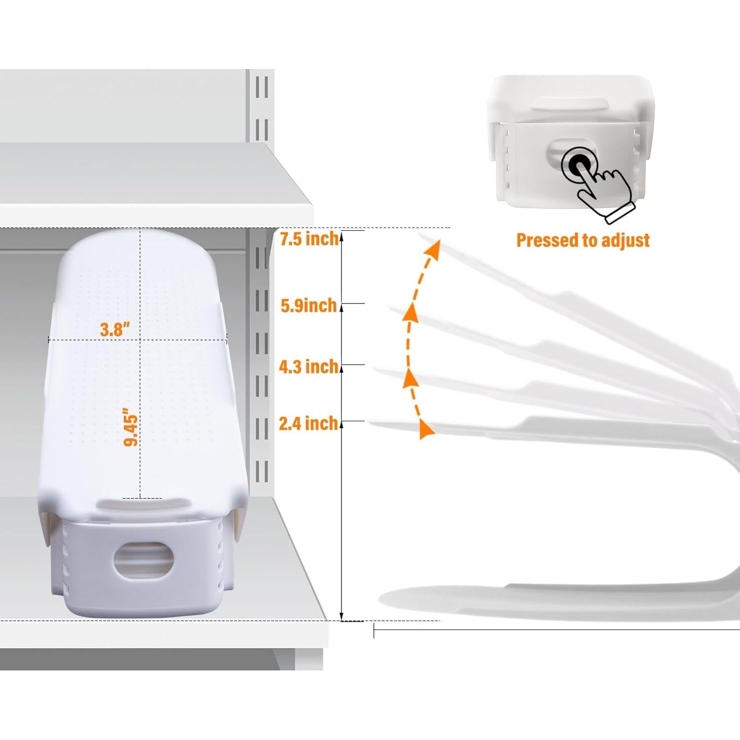 Organizador de Zapatos LEIMO, Paquete de 20, Doble Capa Ajustable