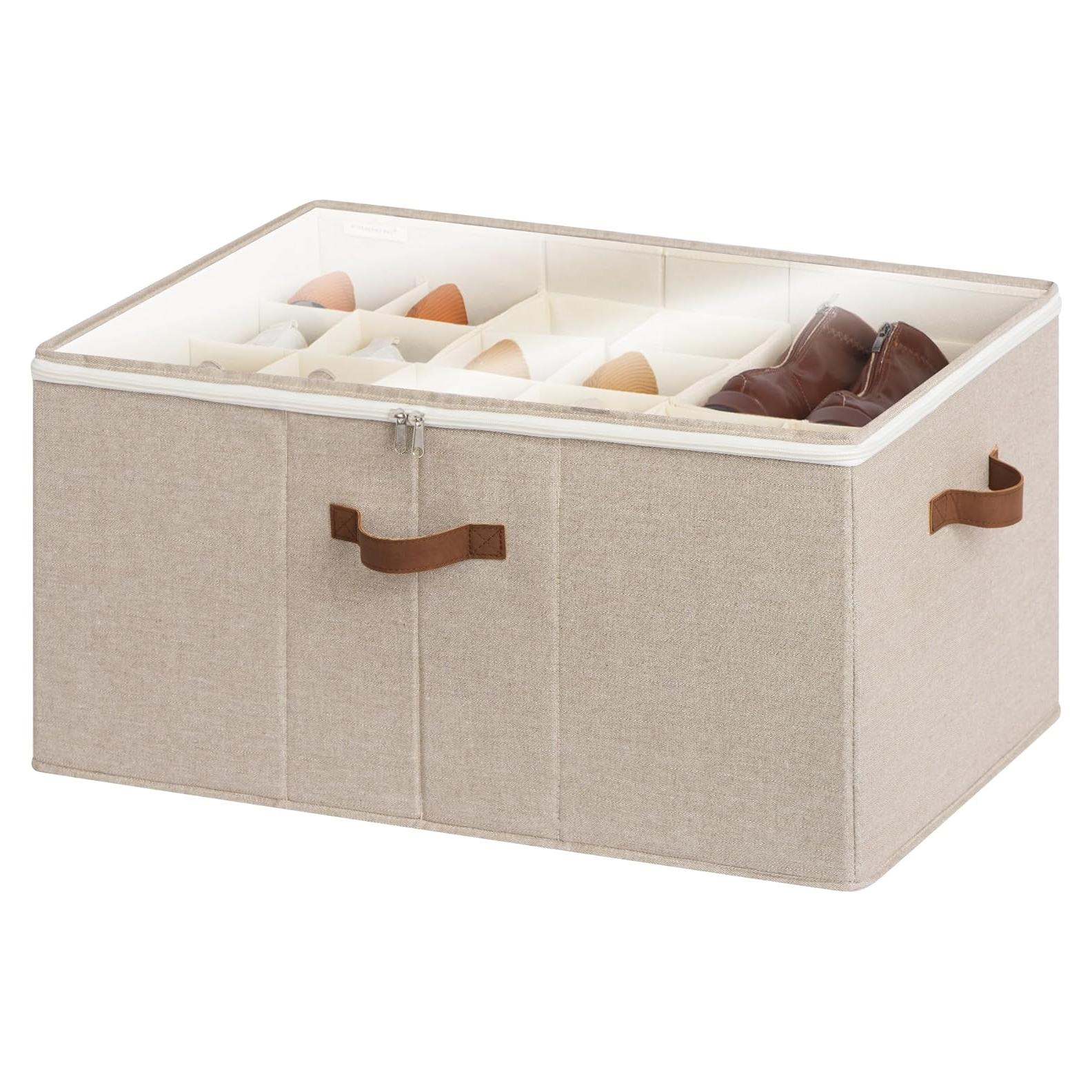 Organizador de Zapatos StorageWorks Grande 24 Pares Beige Marrón