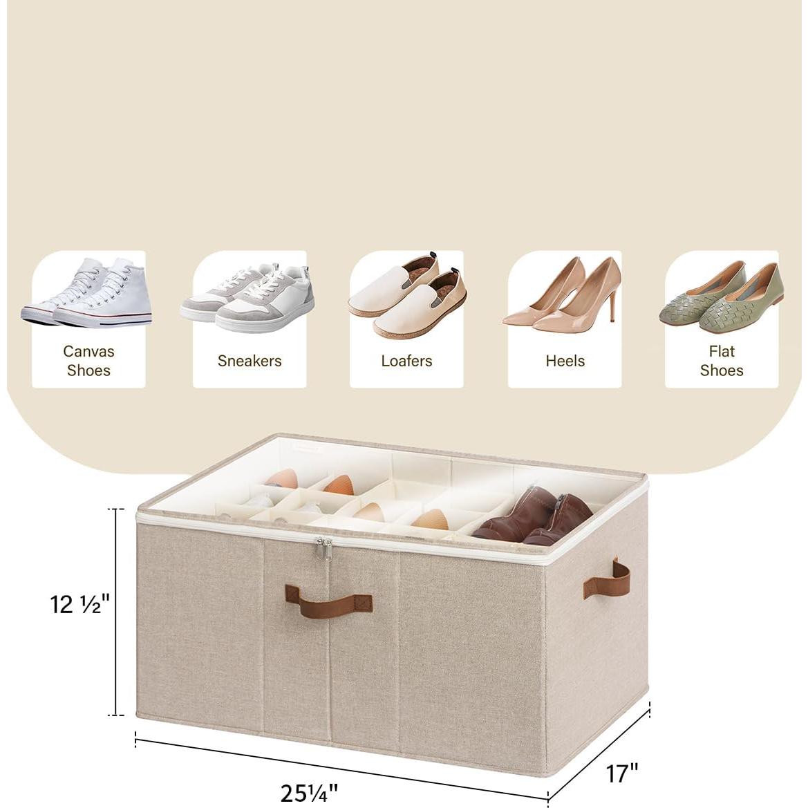 Organizador de Zapatos StorageWorks Grande 24 Pares Beige Marrón