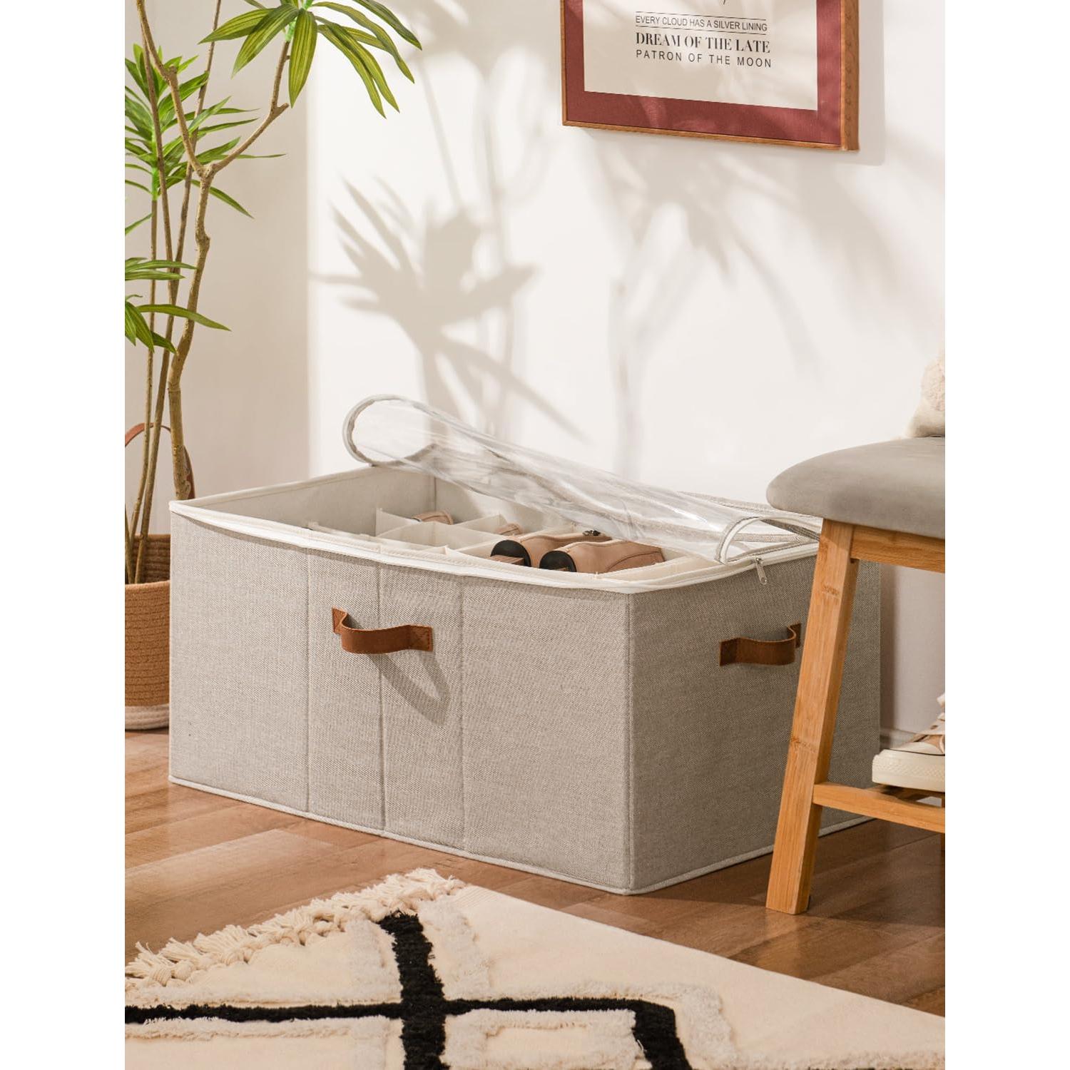 Organizador de Zapatos StorageWorks Grande 24 Pares Beige Marrón