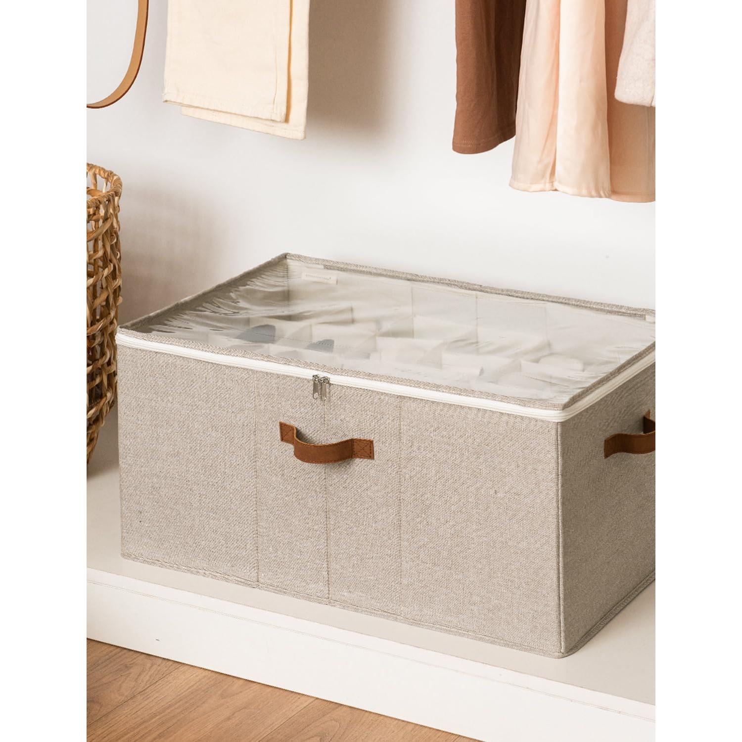 Organizador de Zapatos StorageWorks Grande 24 Pares Beige Marrón