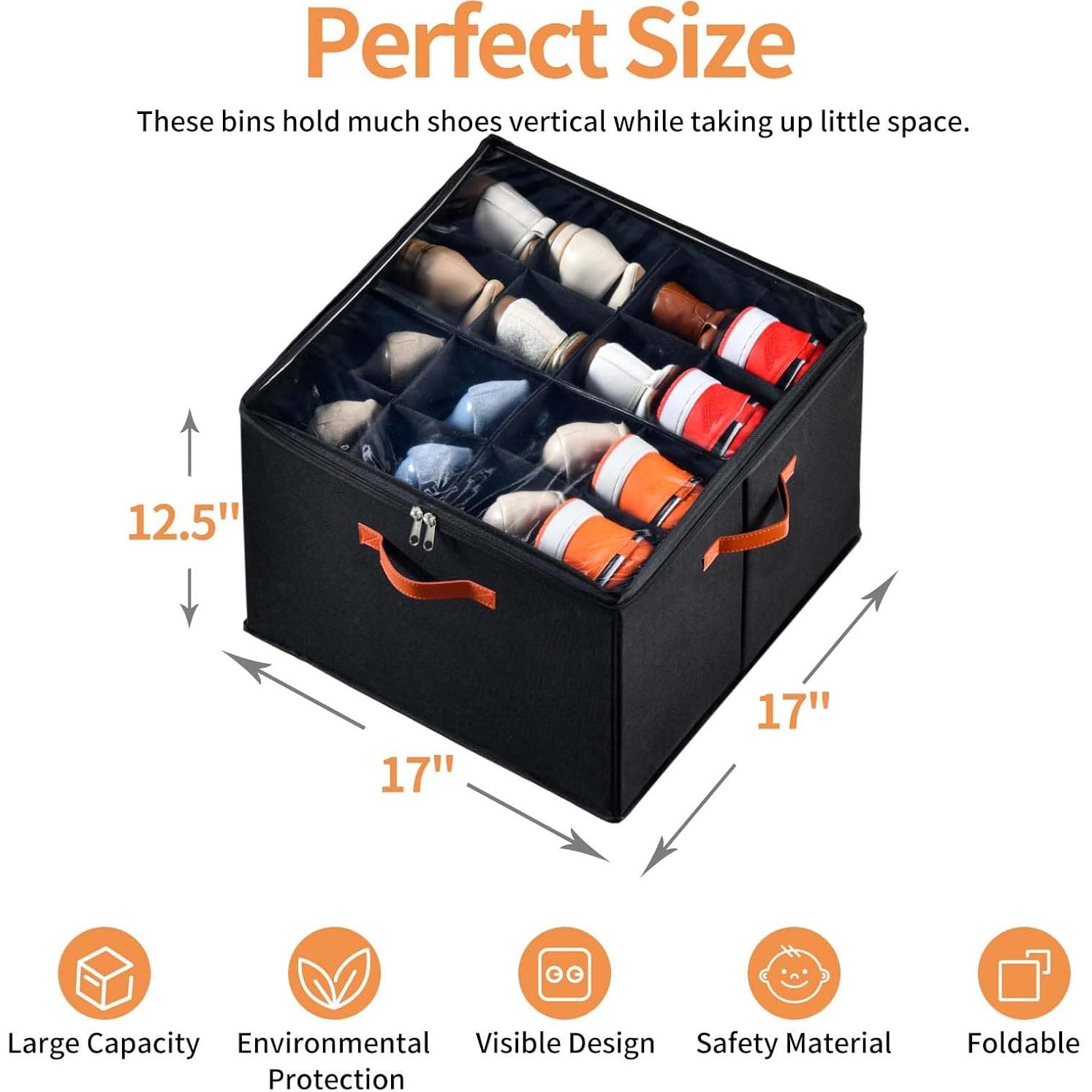 Organizador de Zapatos INSTY 2 Paquetes Negro 32 Pares Ajustable