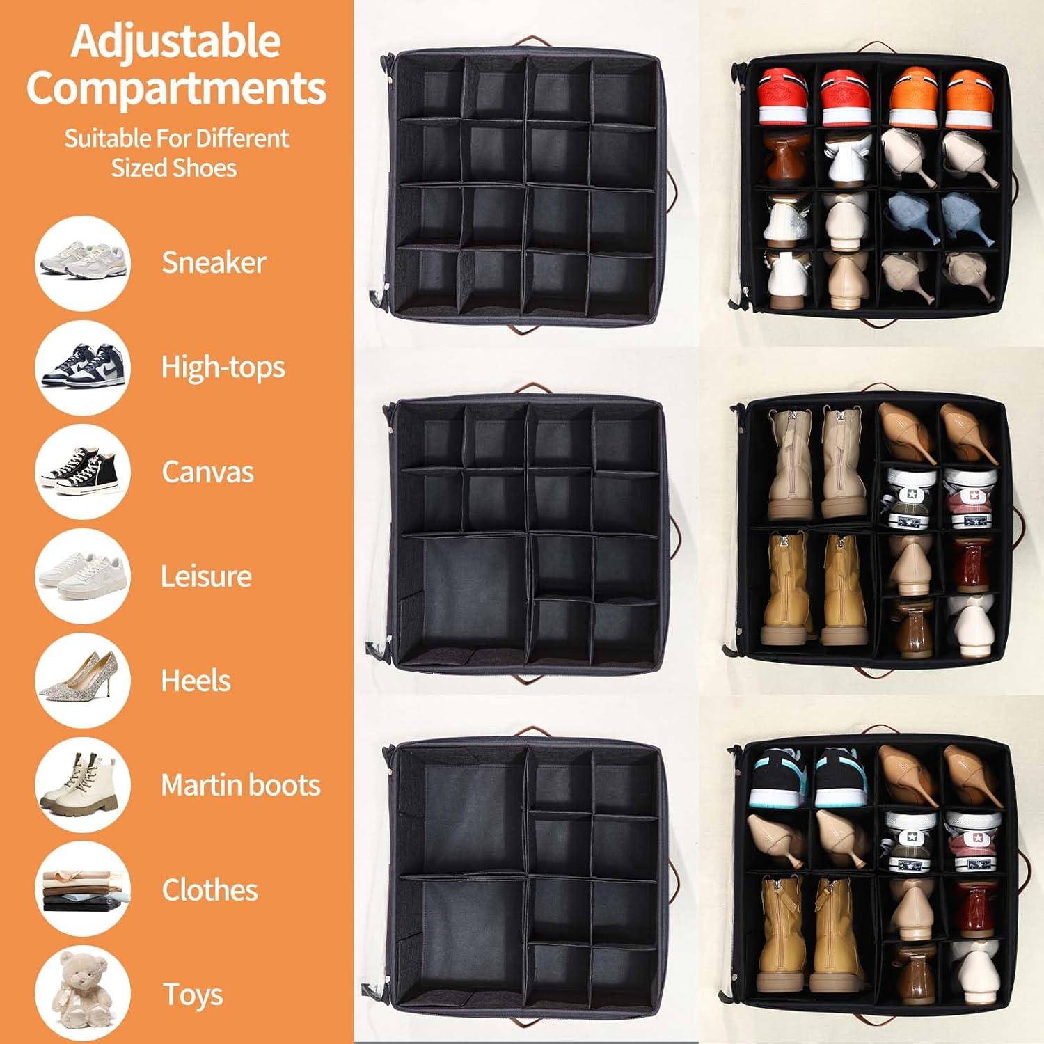 Organizador de Zapatos INSTY 2 Paquetes Negro 32 Pares Ajustable